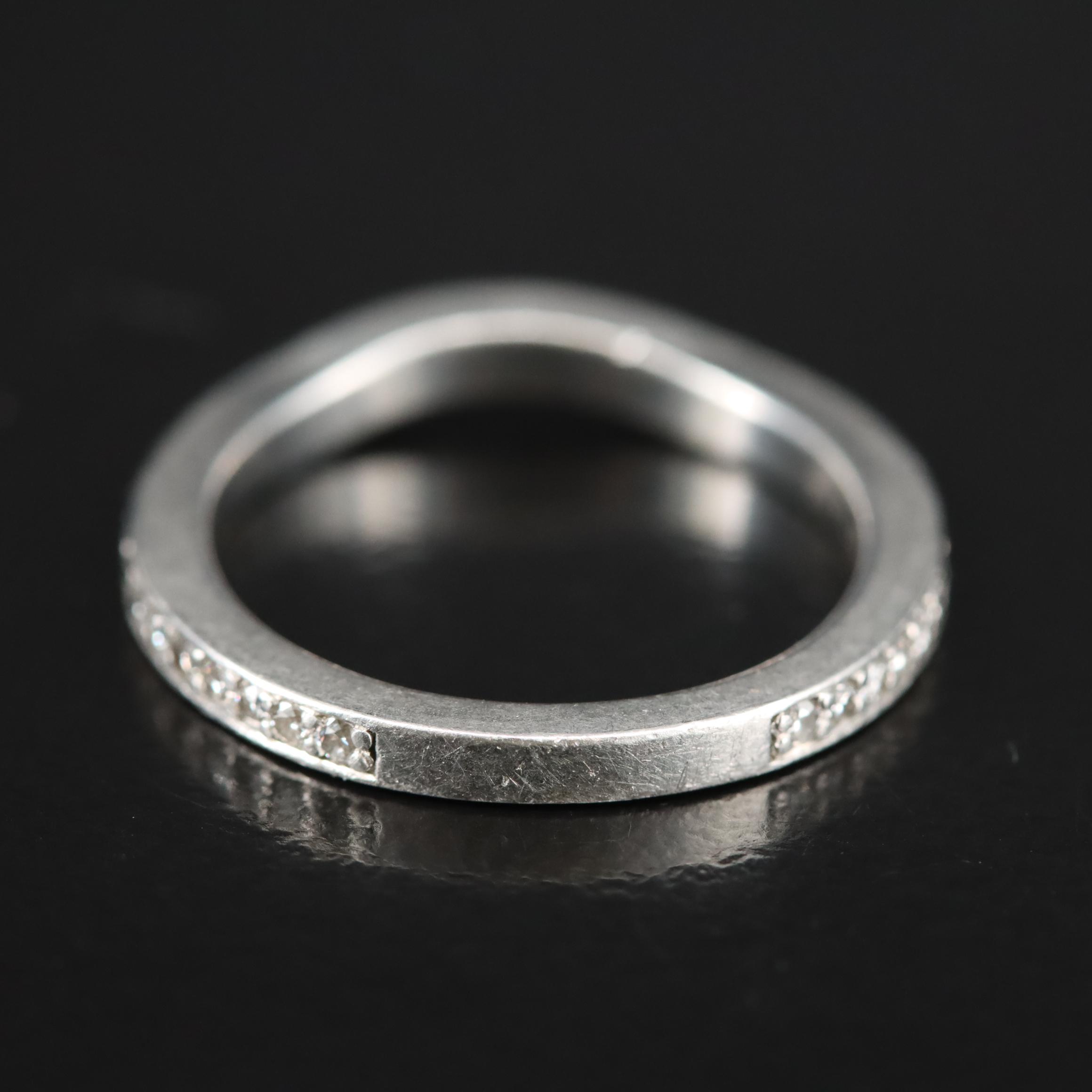 Platinum 0.41 CTW Diamond Contour Band