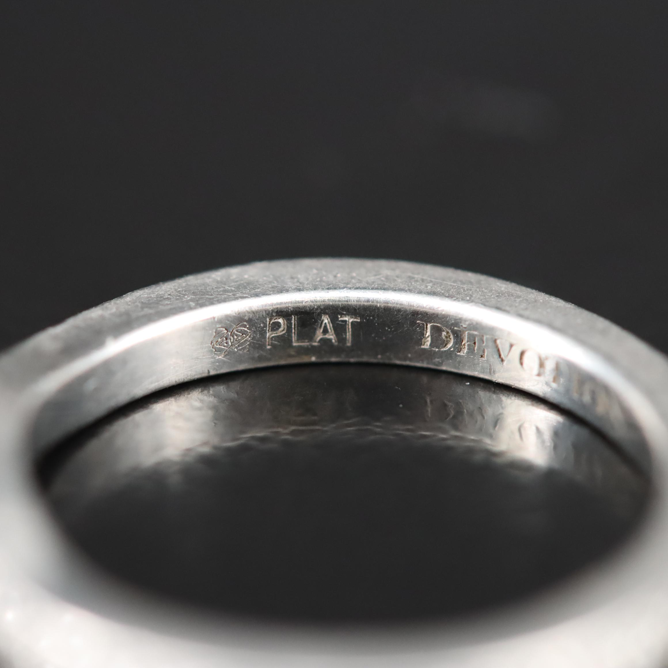 Platinum 0.41 CTW Diamond Contour Band