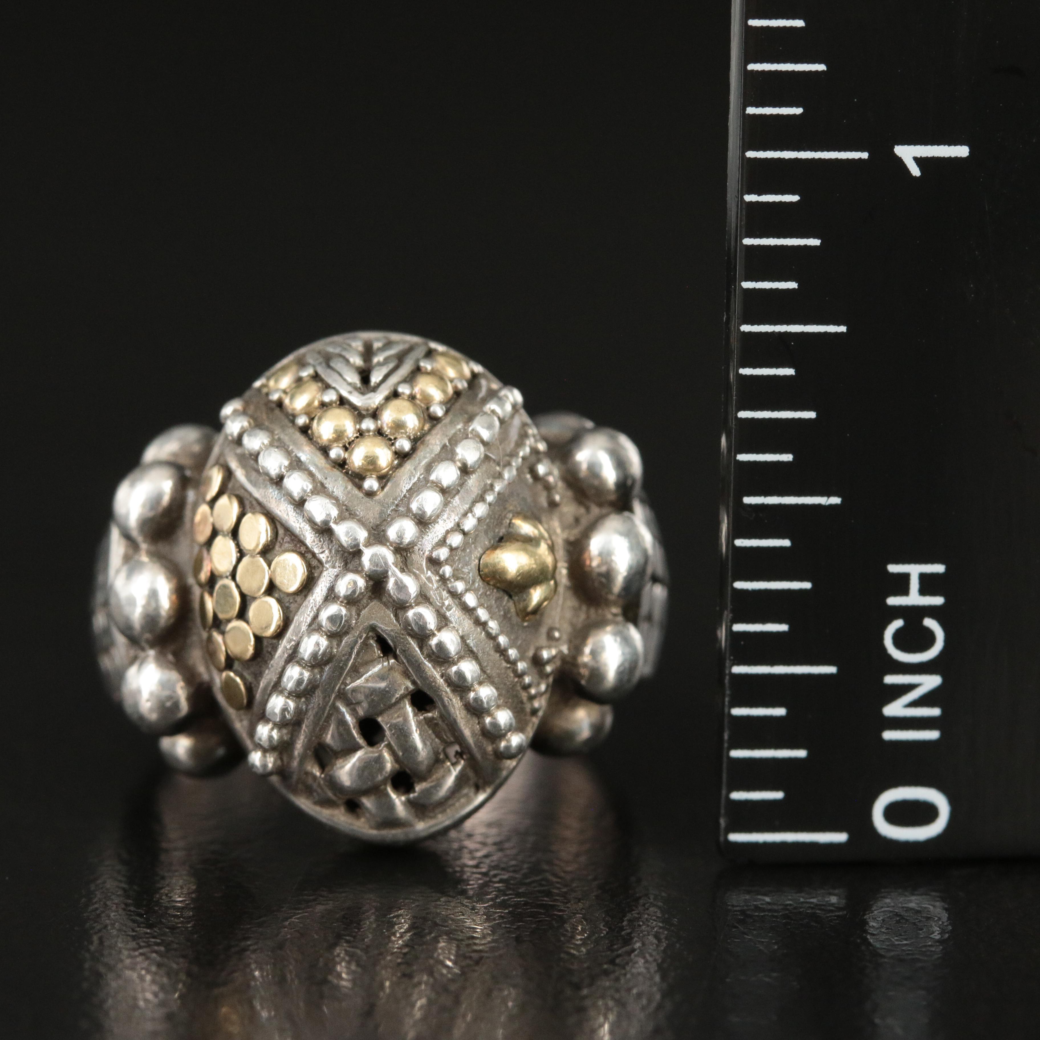 John Hardy Sterling 'Dots' Oval Ring with 18K Accents