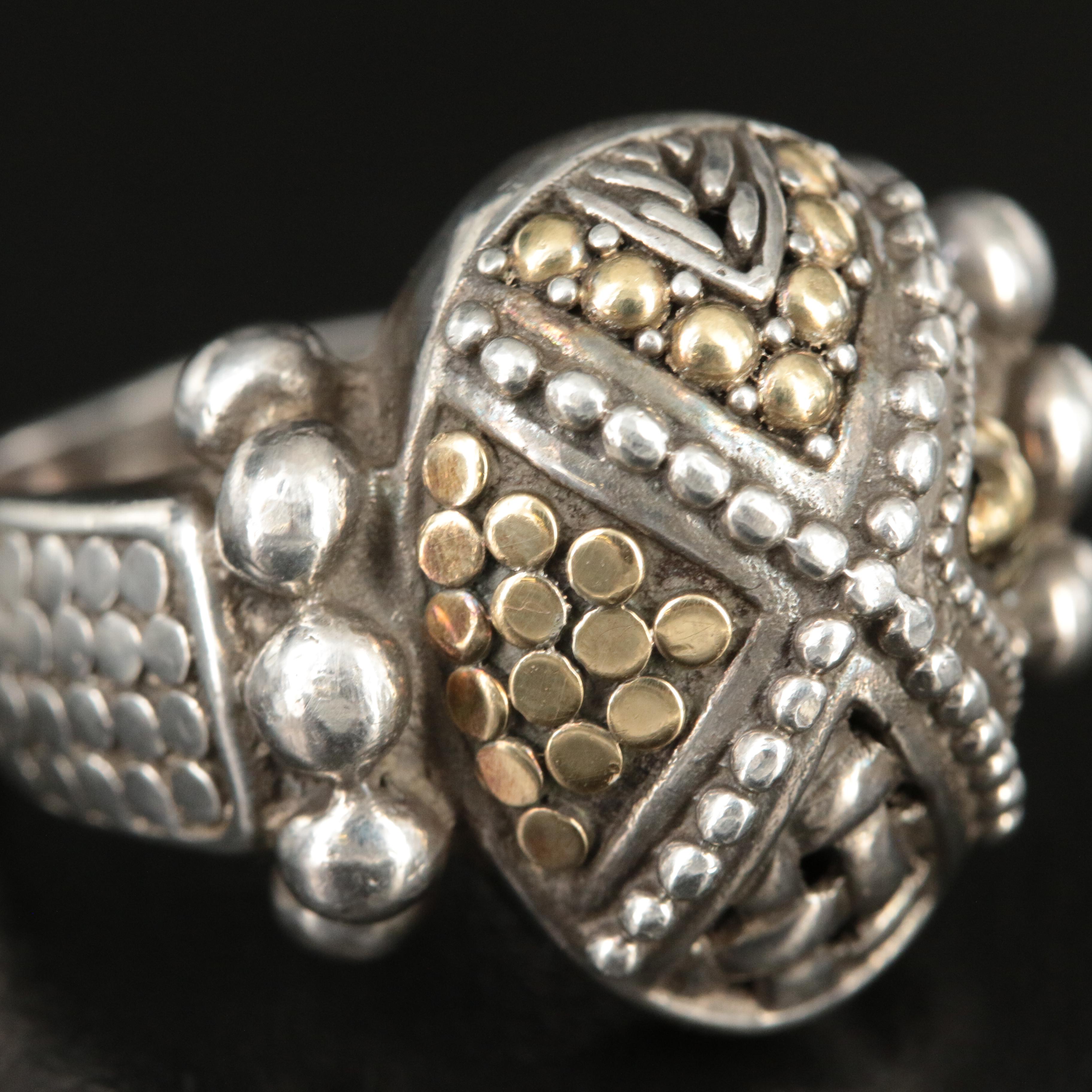 John Hardy Sterling 'Dots' Oval Ring with 18K Accents