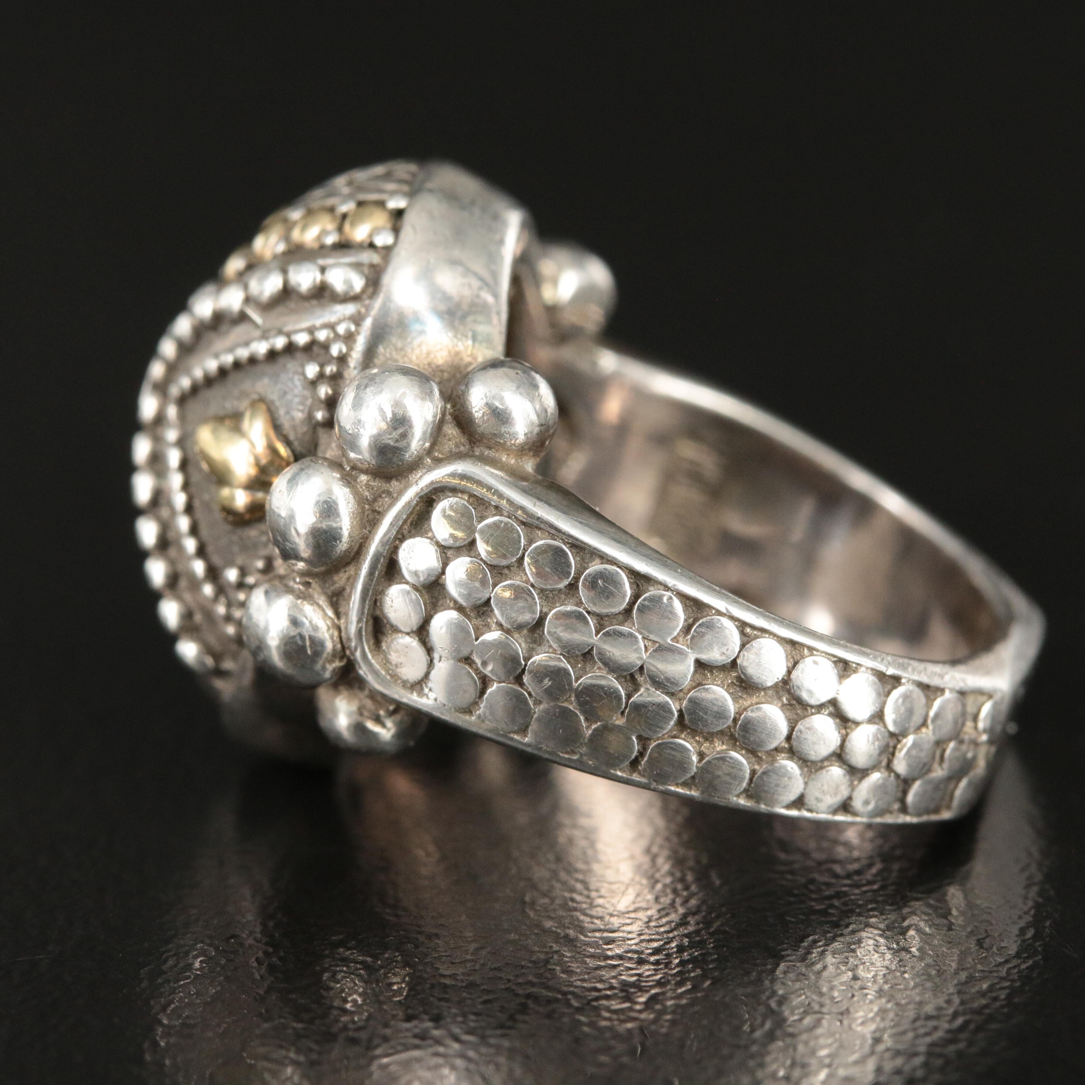 John Hardy Sterling 'Dots' Oval Ring with 18K Accents