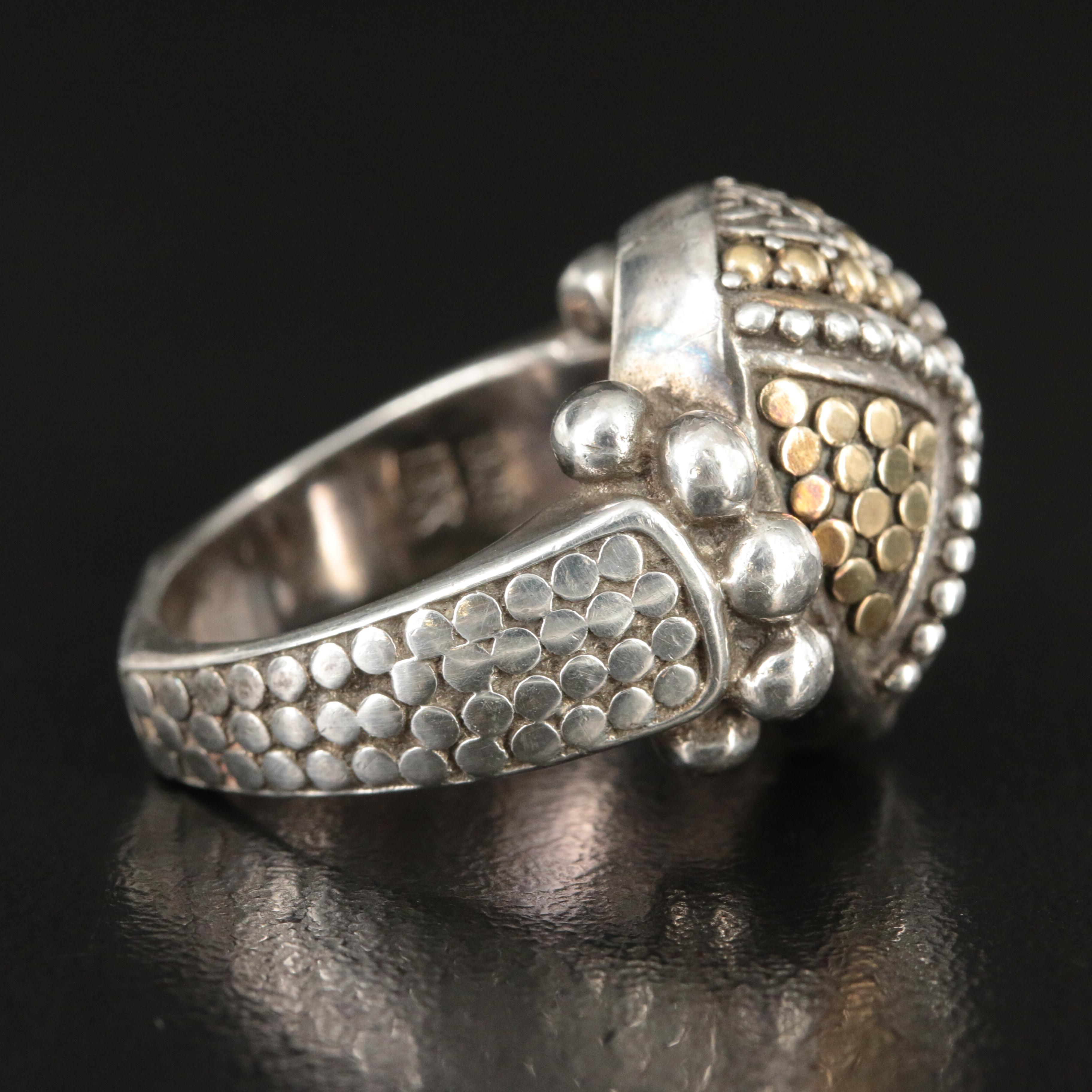 John Hardy Sterling 'Dots' Oval Ring with 18K Accents