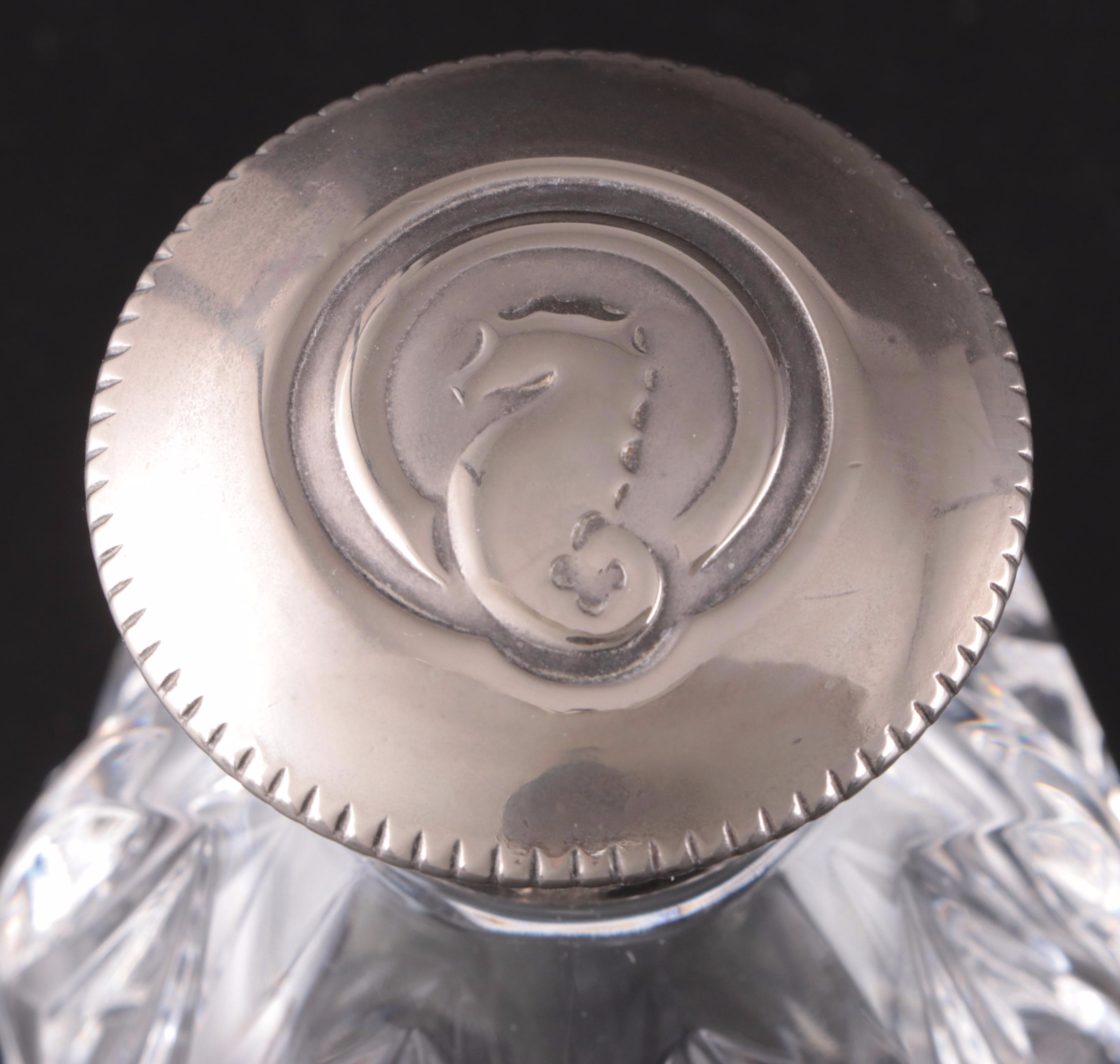 Waterford Crystal and Silver Plate Seahorse Inkwell