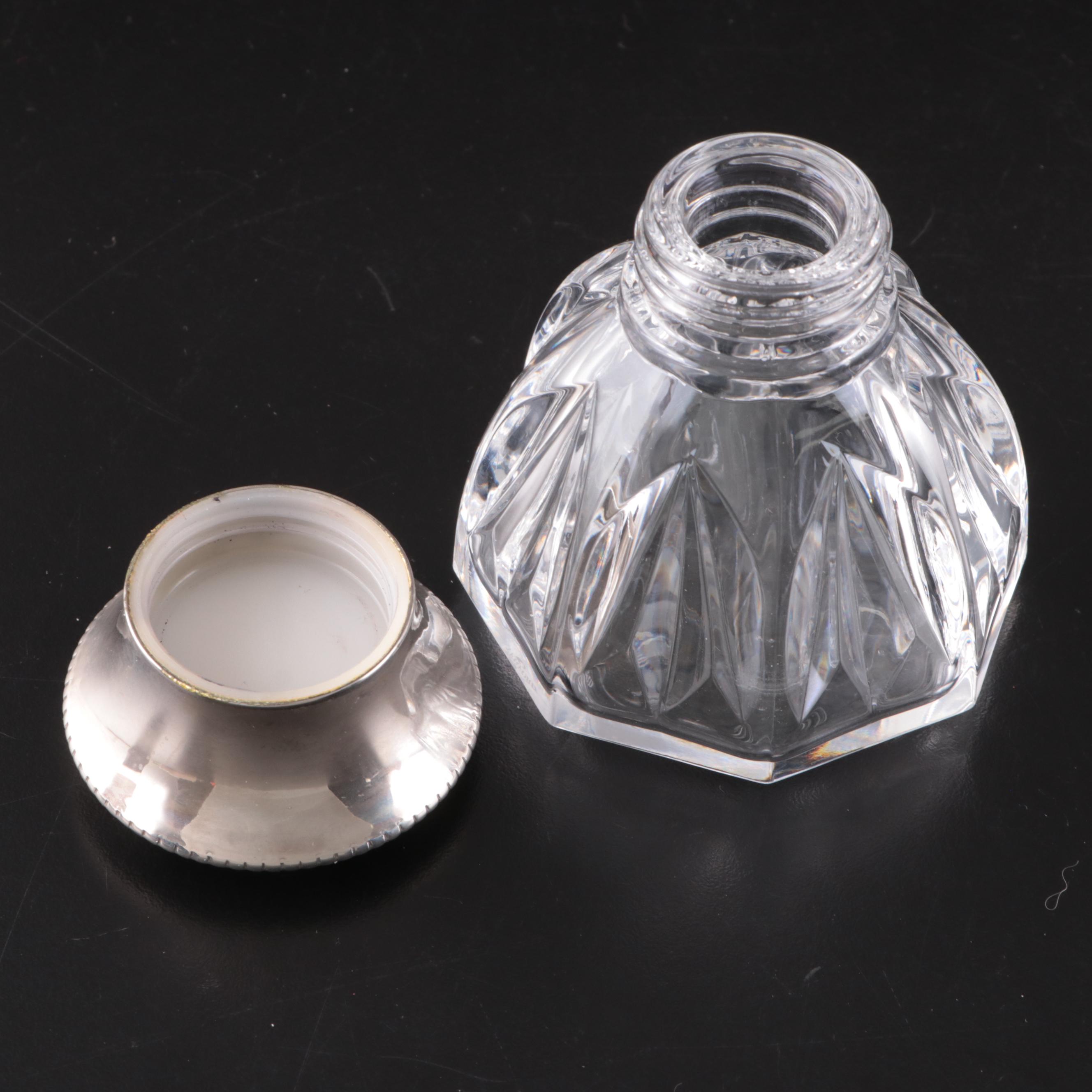 Waterford Crystal and Silver Plate Seahorse Inkwell