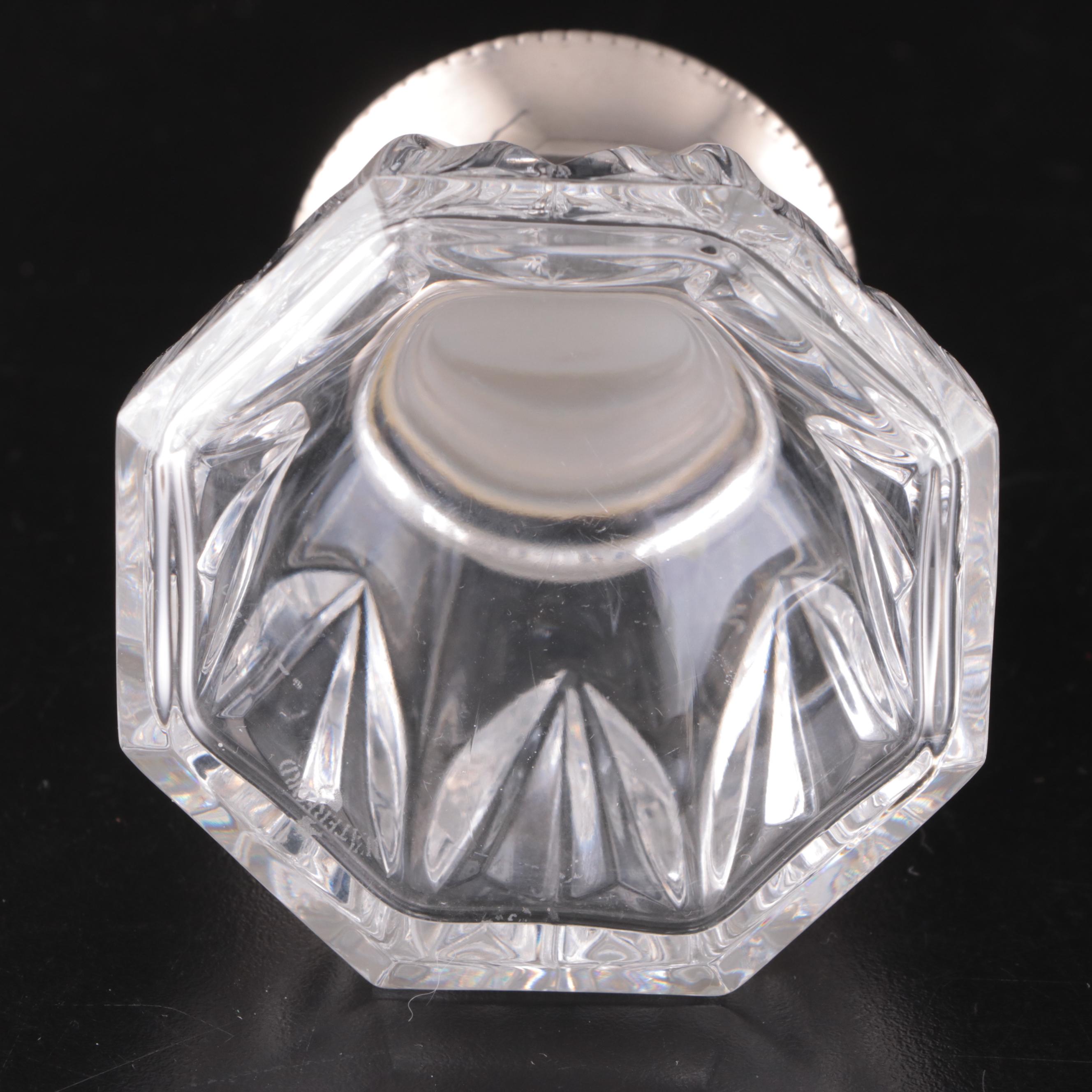 Waterford Crystal and Silver Plate Seahorse Inkwell