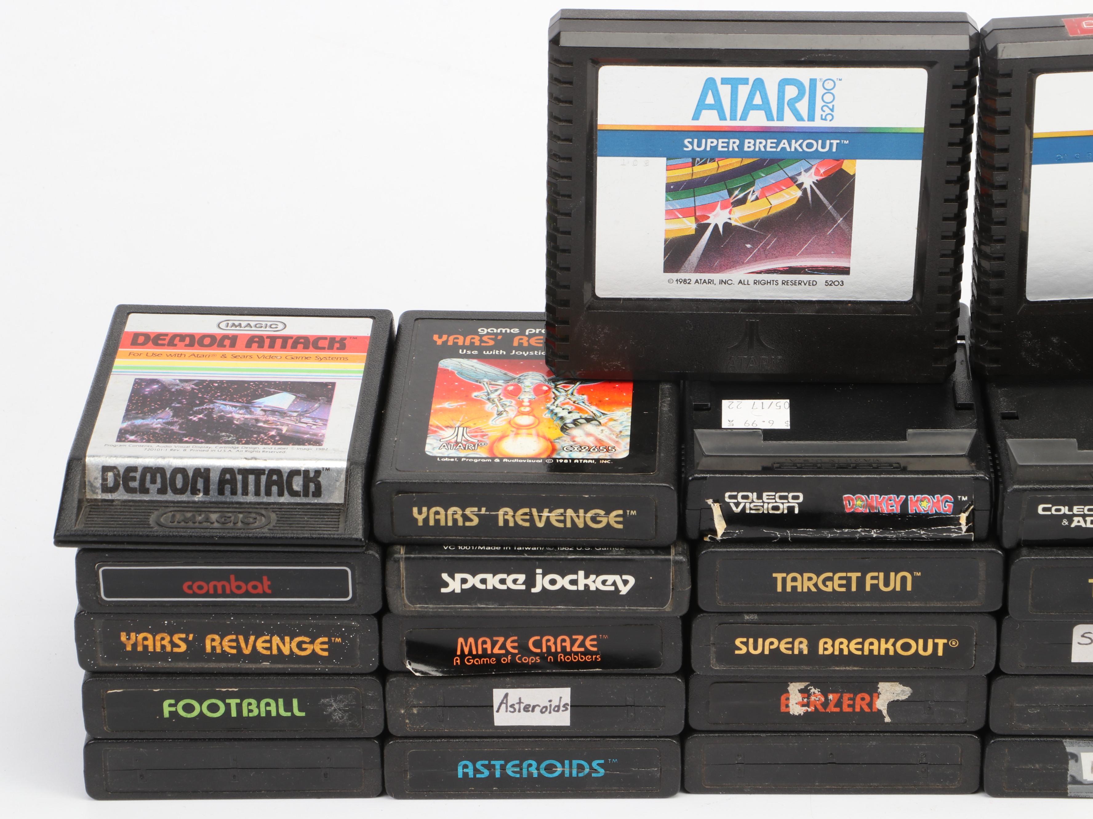 Atari 2600 Console with Video Games, Controllers, and More