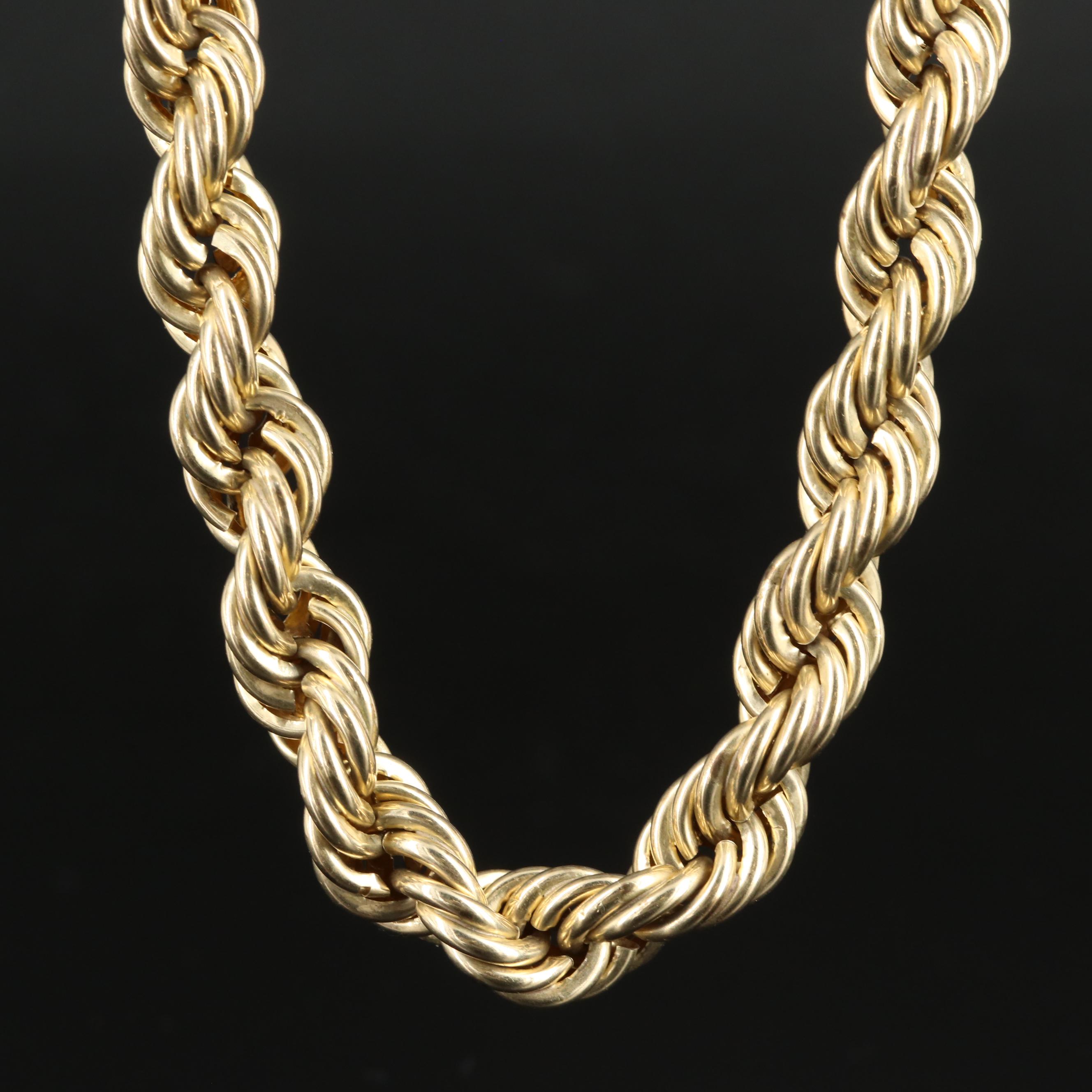 10K Rope Chain Necklace
