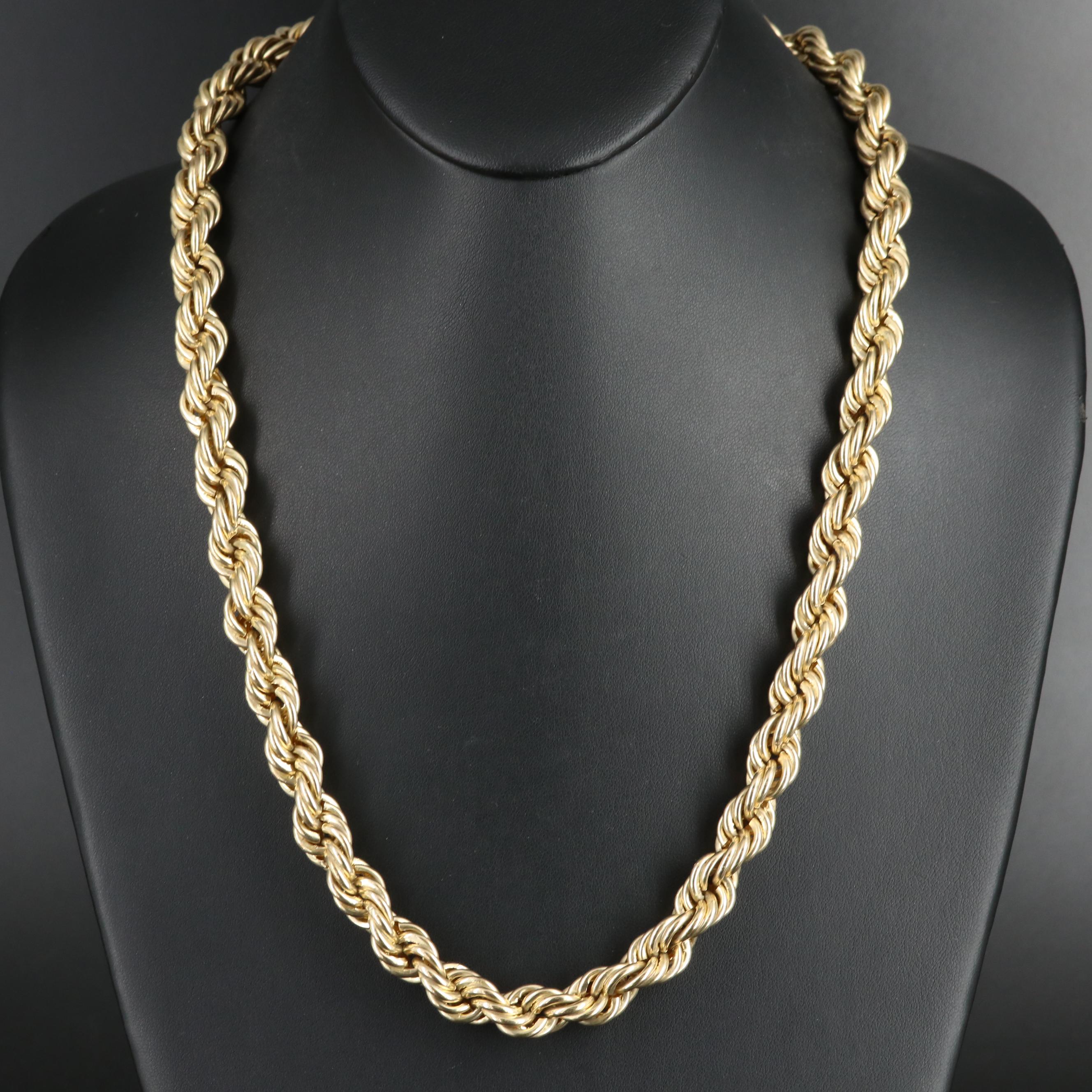 10K Rope Chain Necklace