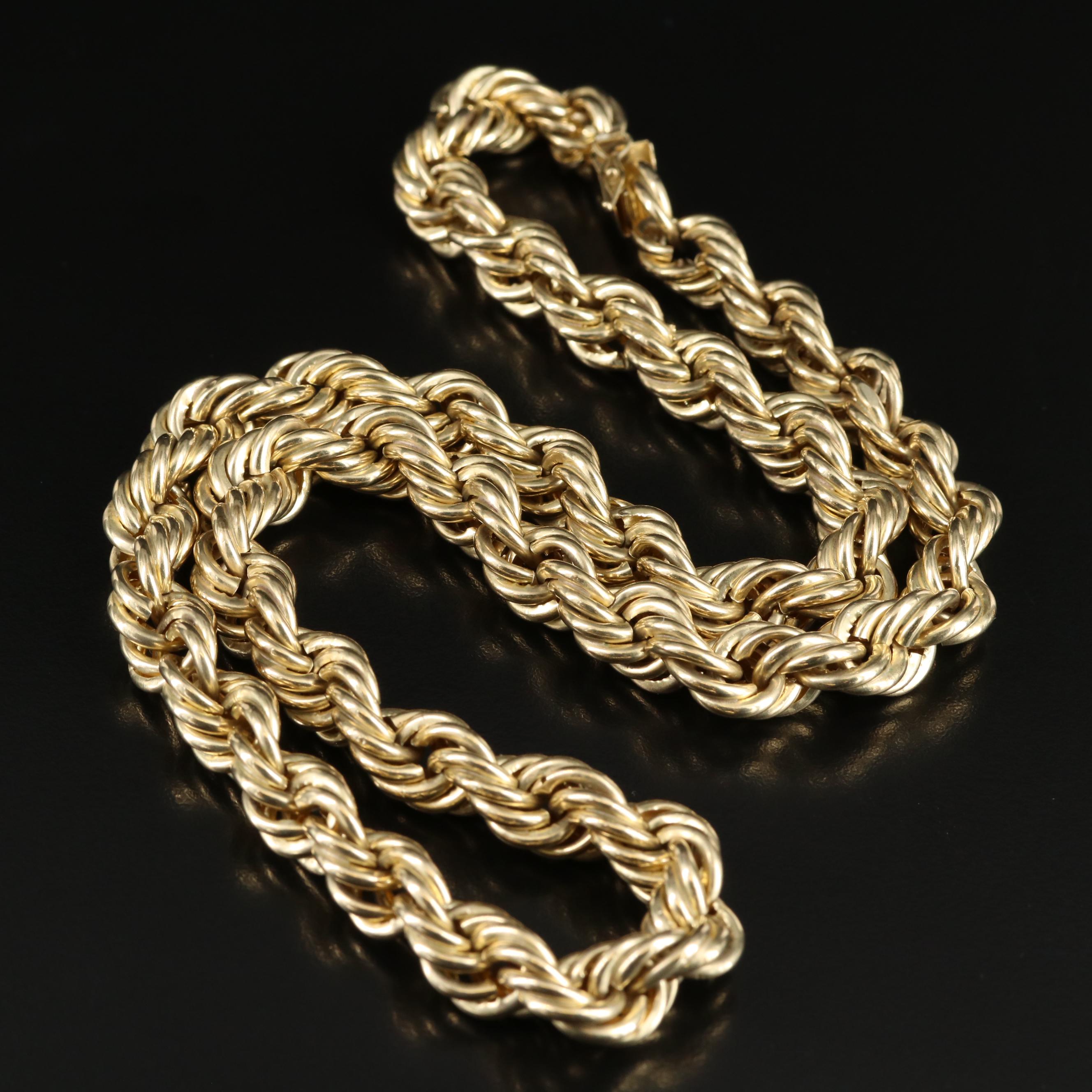 10K Rope Chain Necklace