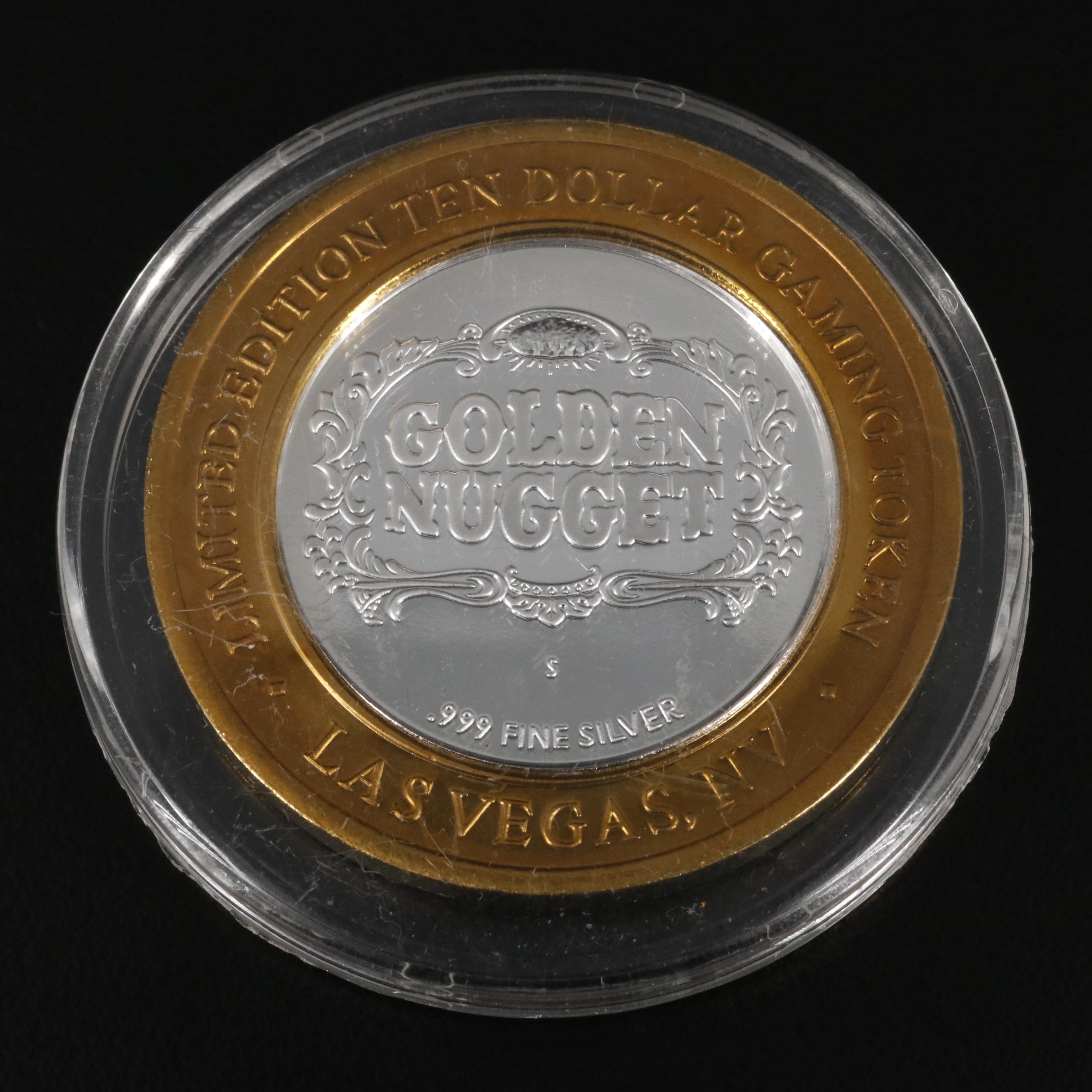 Two Golden Nugget $10 Silver Gaming Tokens