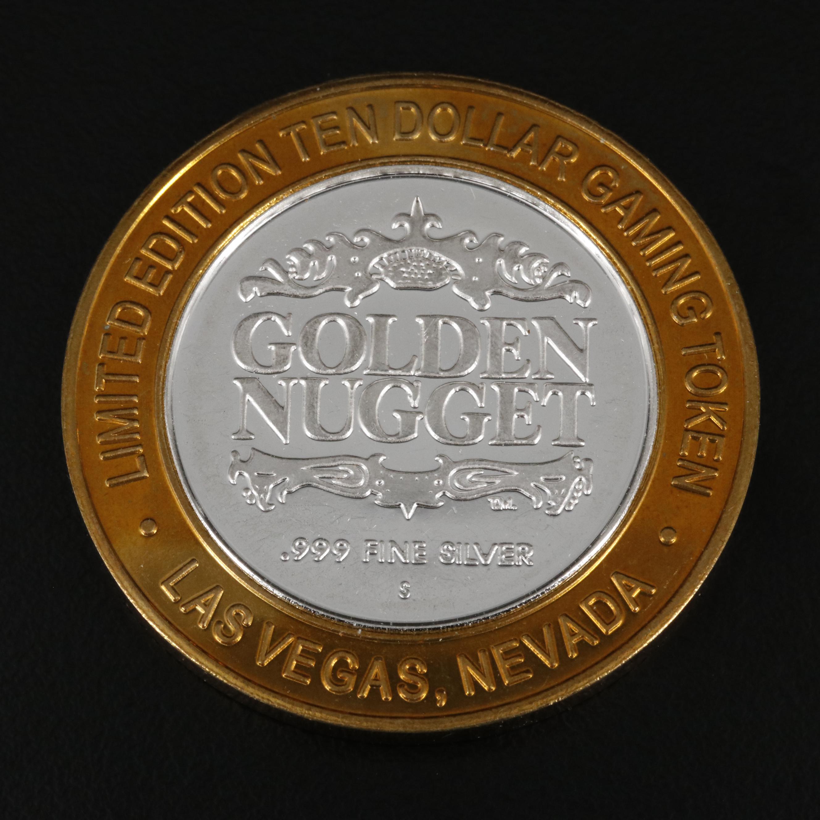 Two Golden Nugget $10 Silver Gaming Tokens