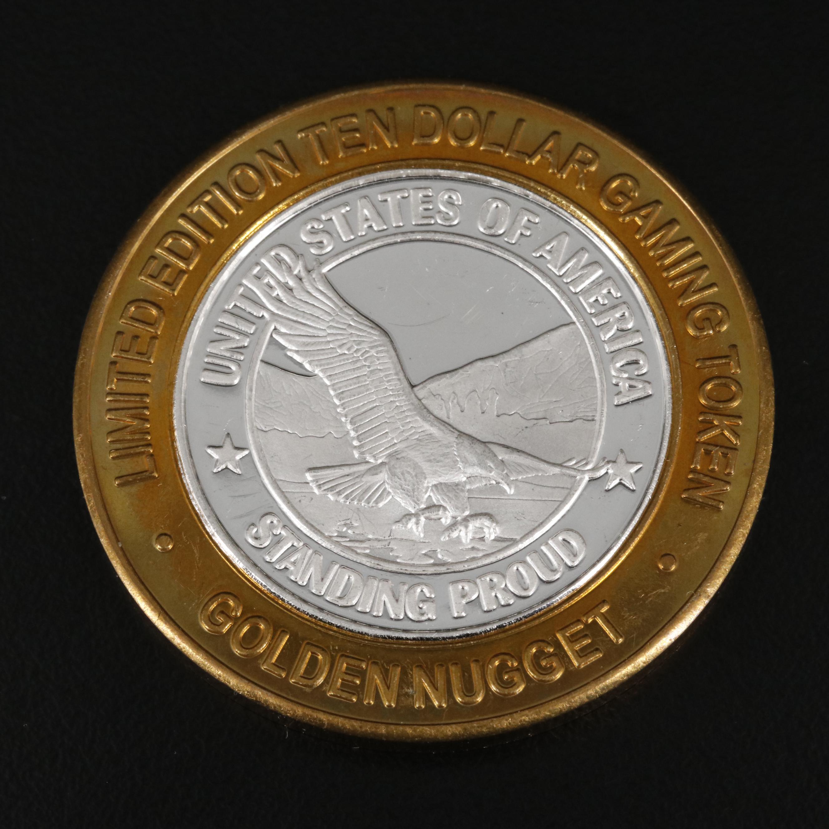 Two Golden Nugget $10 Silver Gaming Tokens