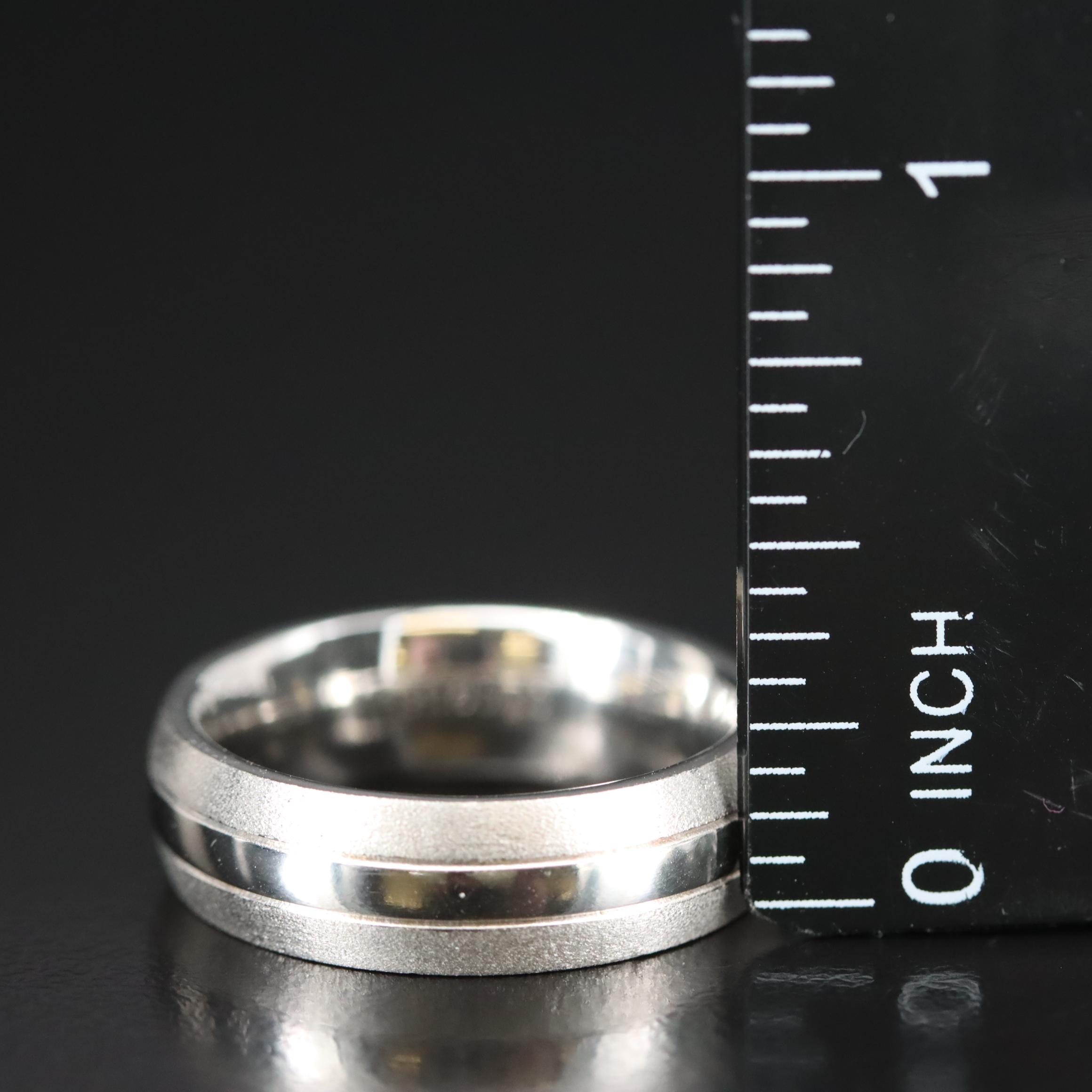 Furrer Jacot Platinum Band with Polished and Stippled Finish