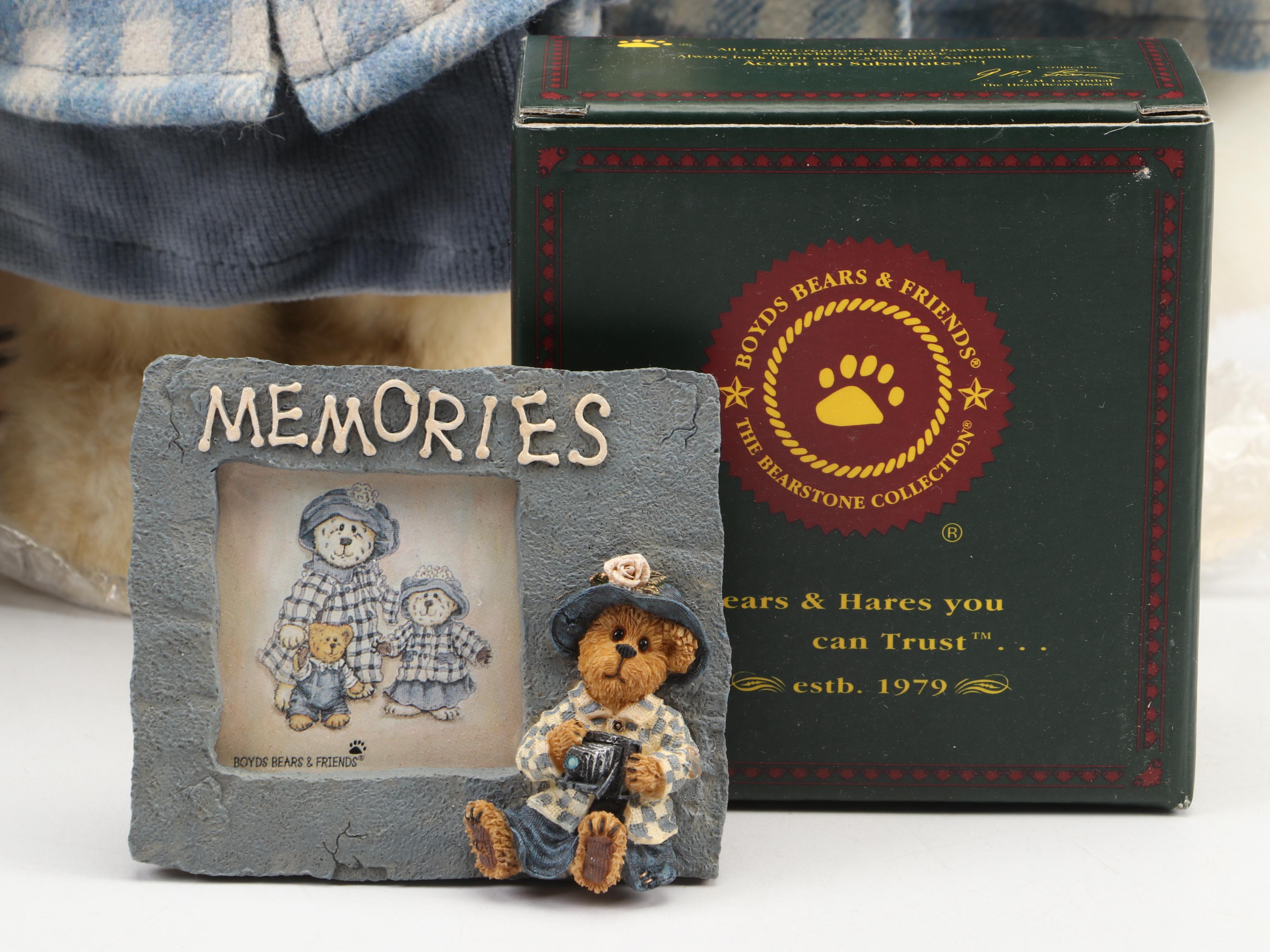 Boyds Bears T.J.'s Best Dressed Collection Teddy Bears and Picture Frame