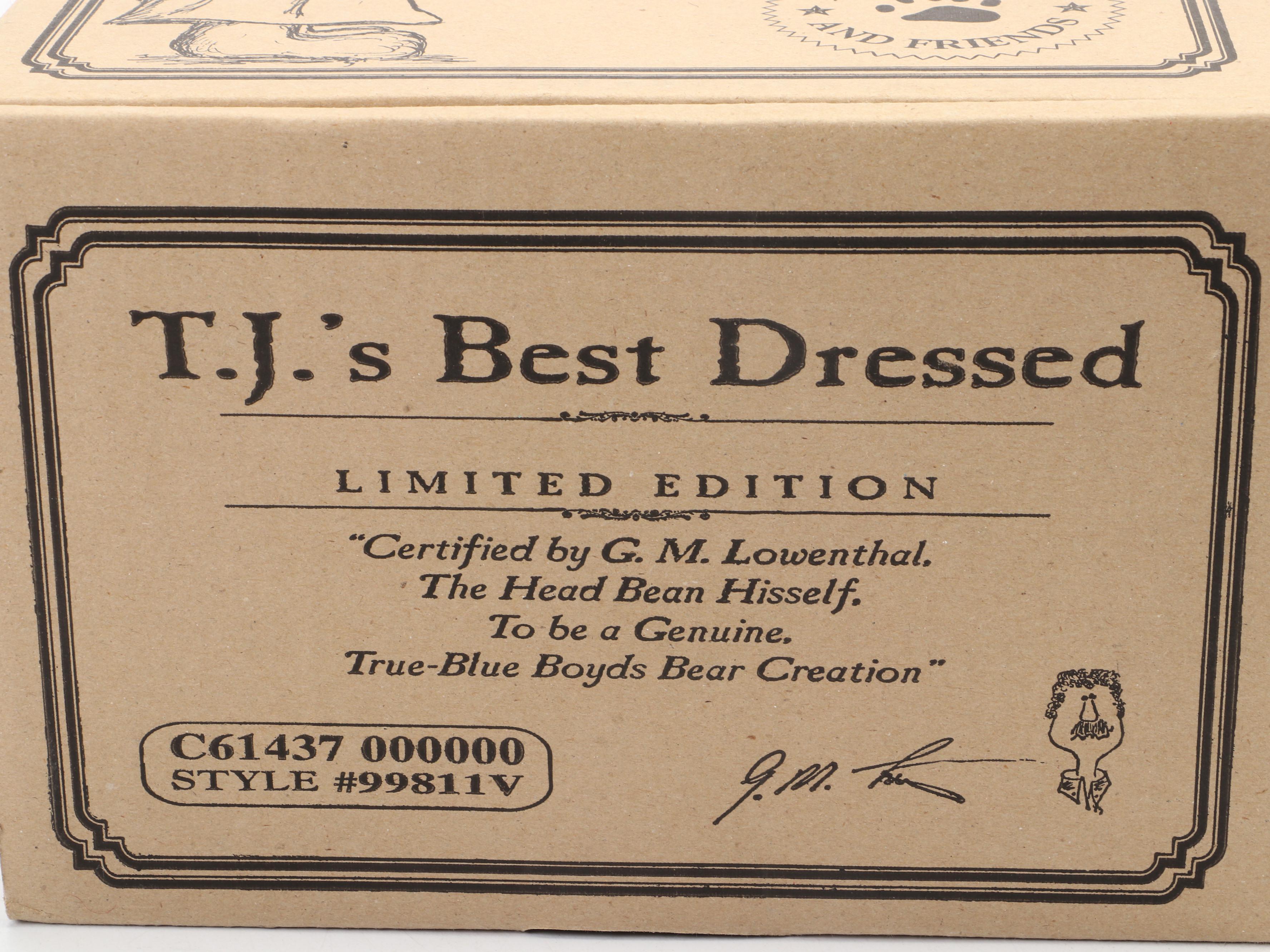 Boyds Bears T.J.'s Best Dressed Collection Teddy Bears and Picture Frame