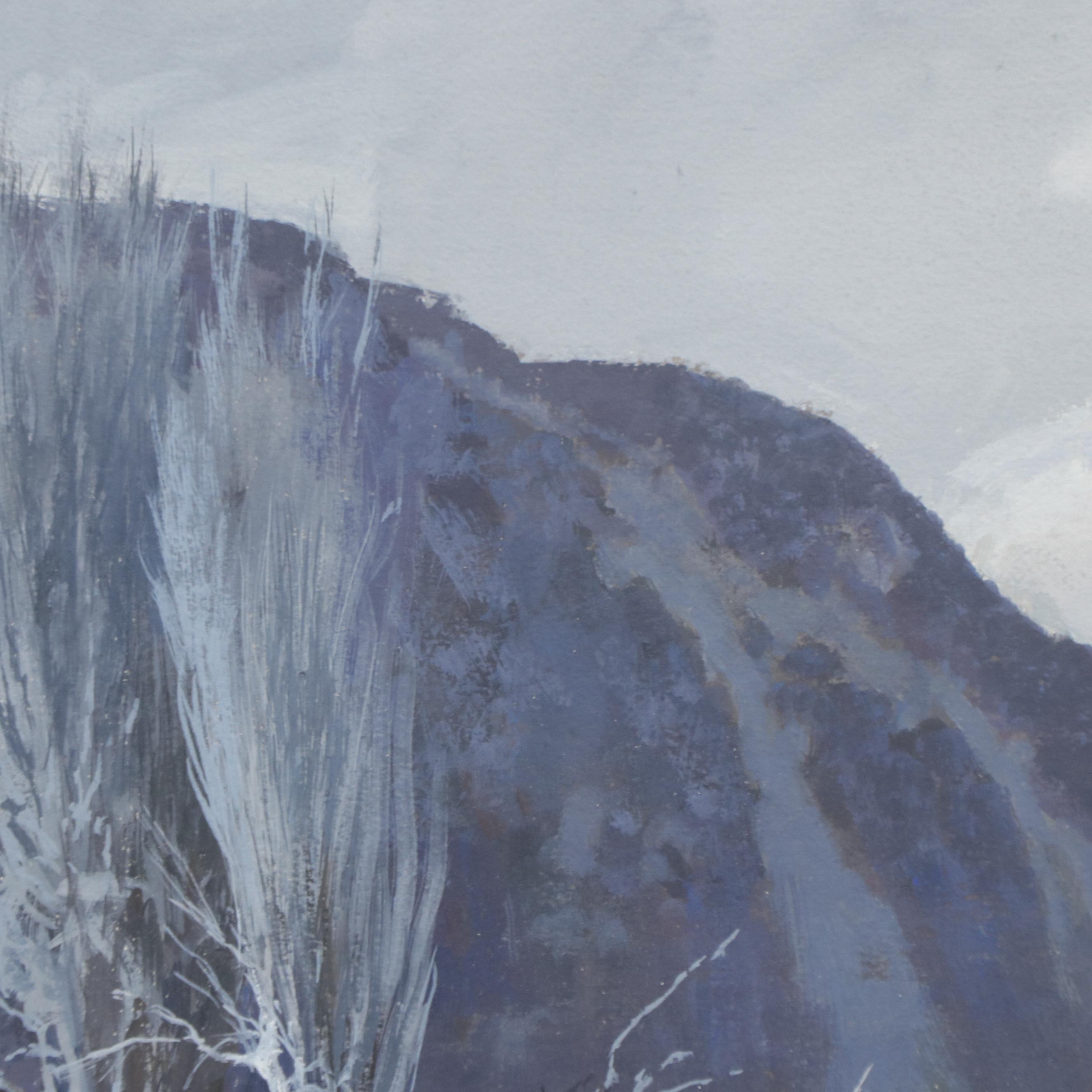 James Boren Watercolor Painting "Making Tracks for Home," 1983