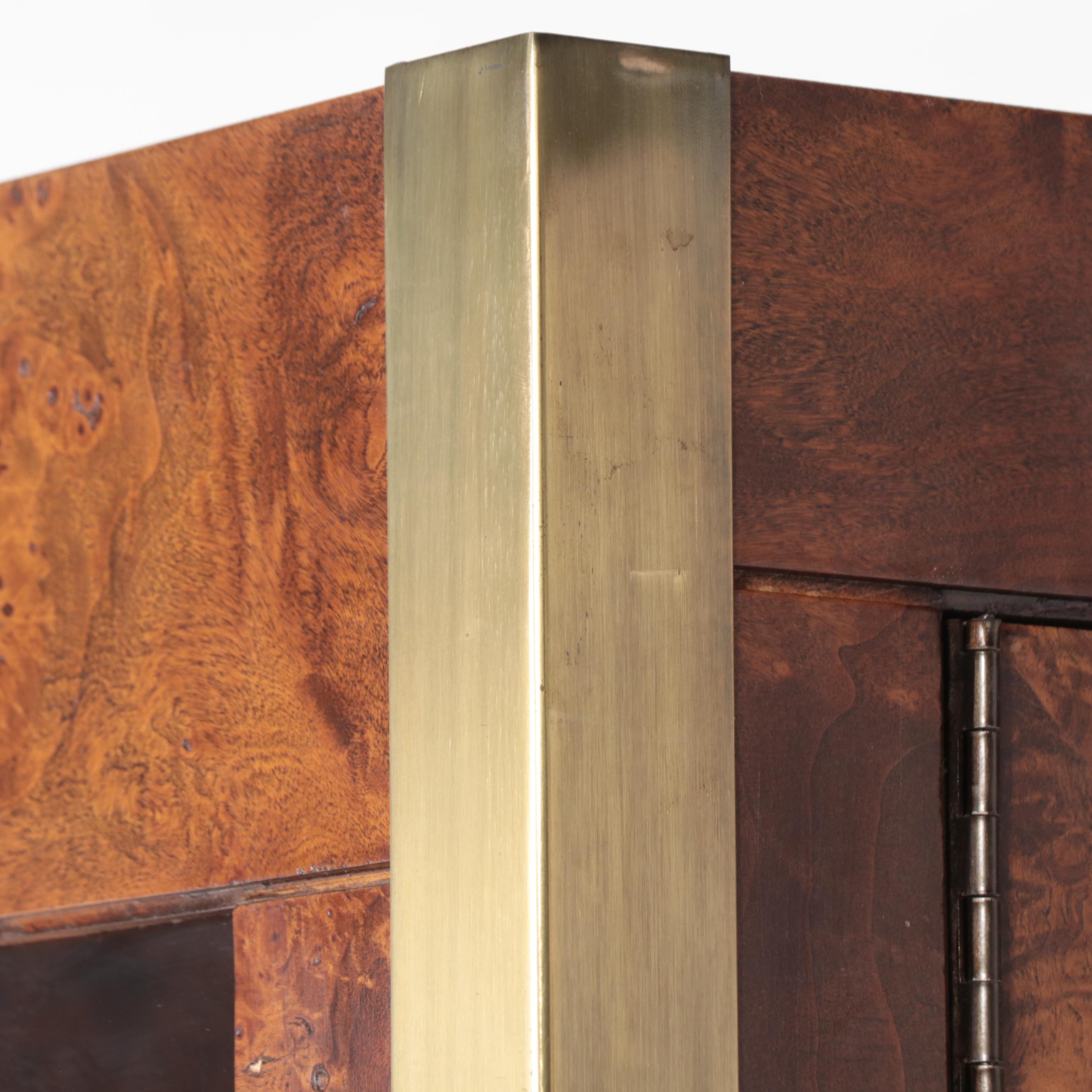 Tomlinson Furniture Olive Ash Burl Illuminated Glass-Front Cabinet