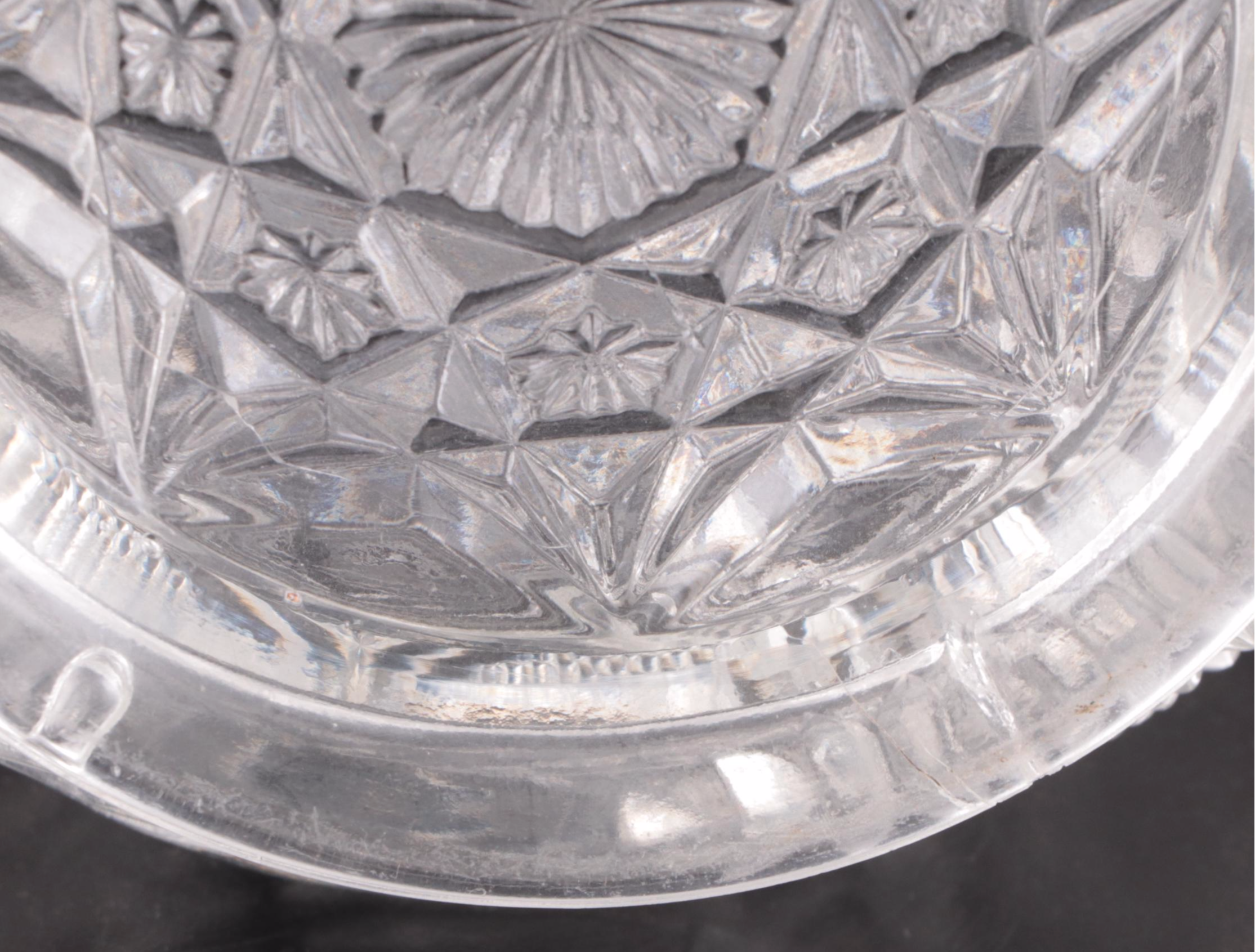 American Brilliant Style Pressed and Etched Glass Pitchers, 20th Century