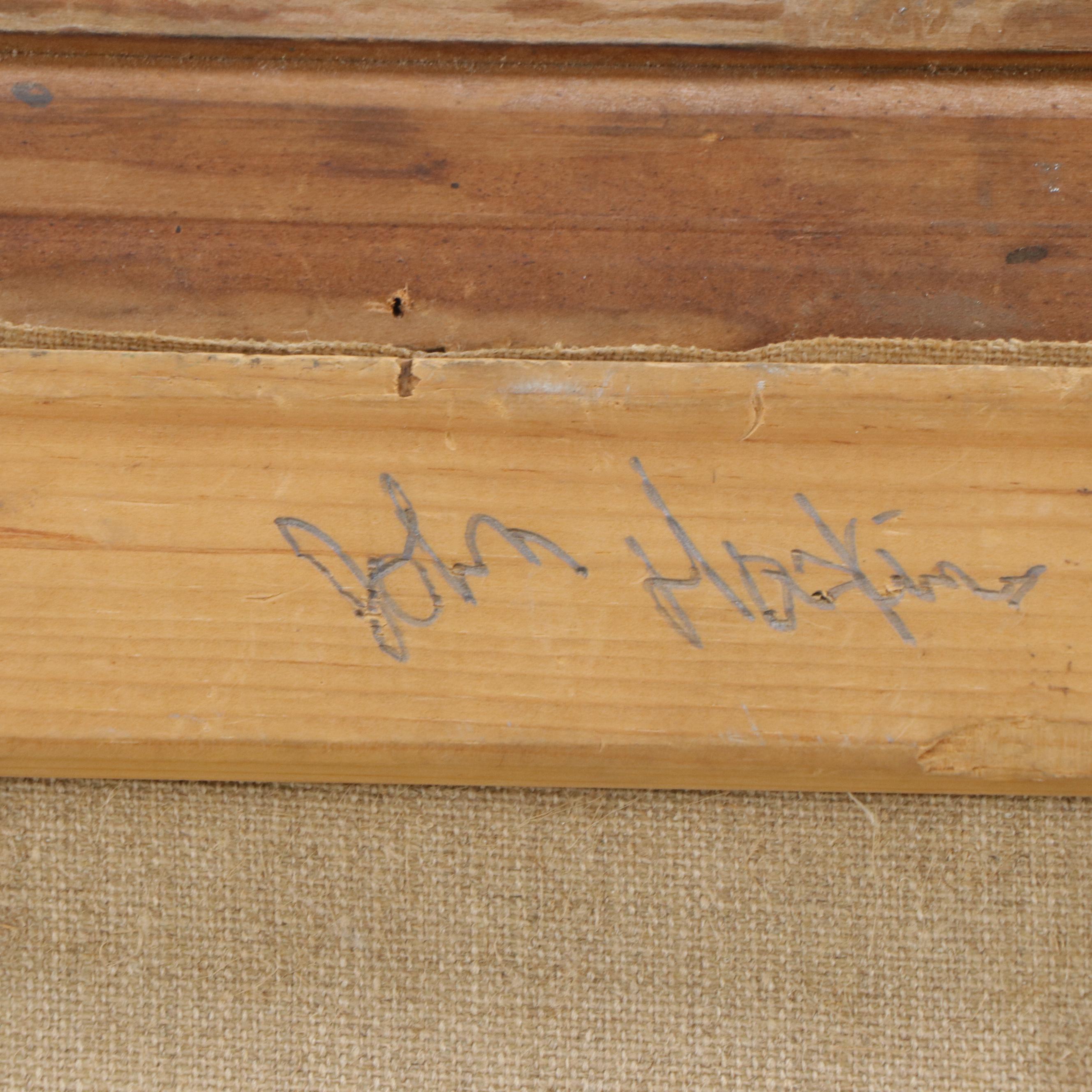 Post-Impressionist Style Oil Painting of Seated Woman in Garden