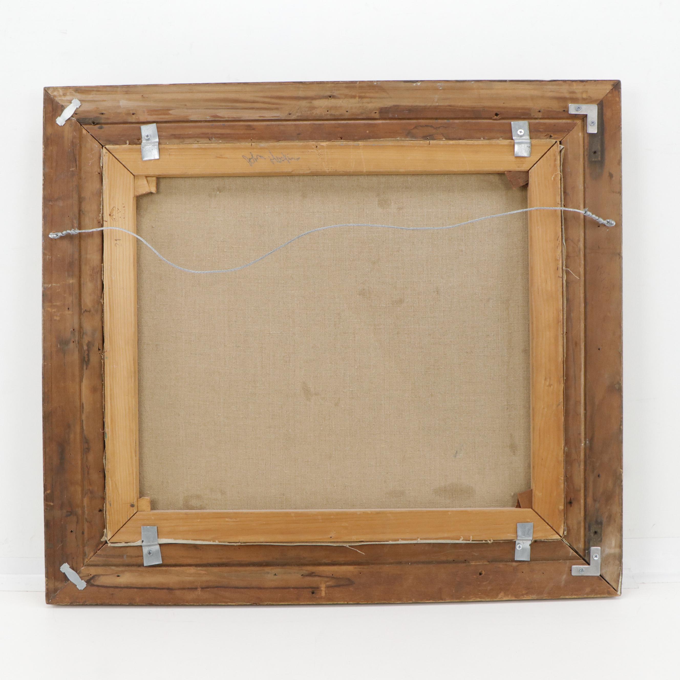 Post-Impressionist Style Oil Painting of Seated Woman in Garden