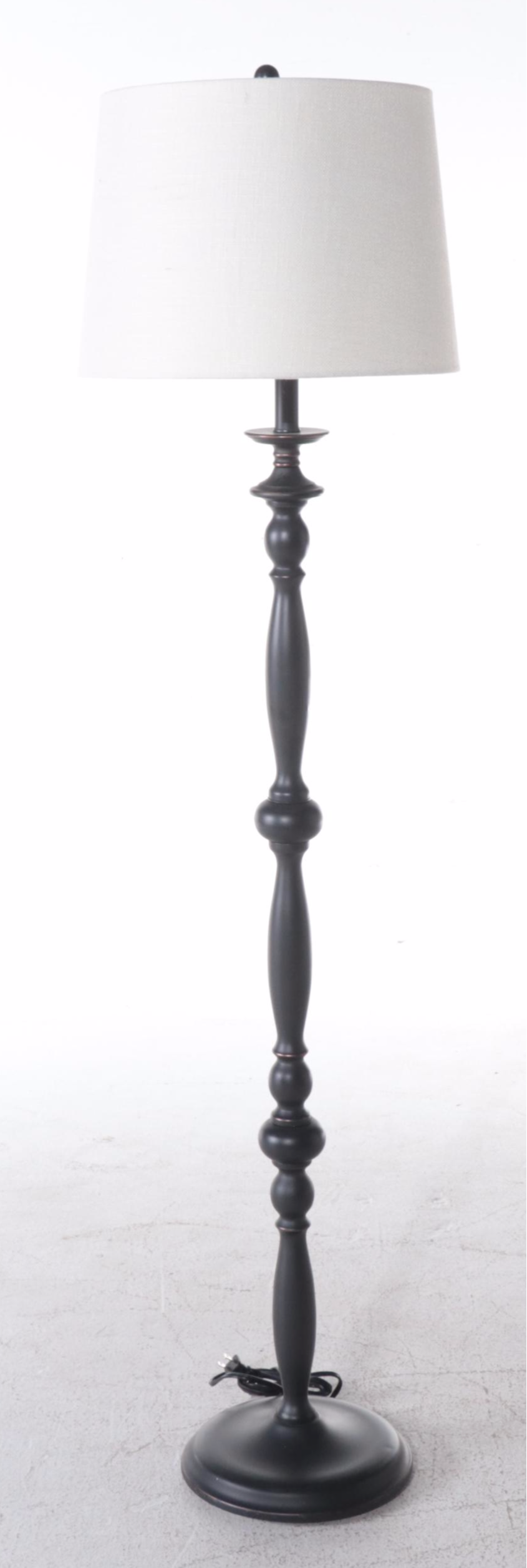 Contemporary Faux Bois Spindle Floor Lamp