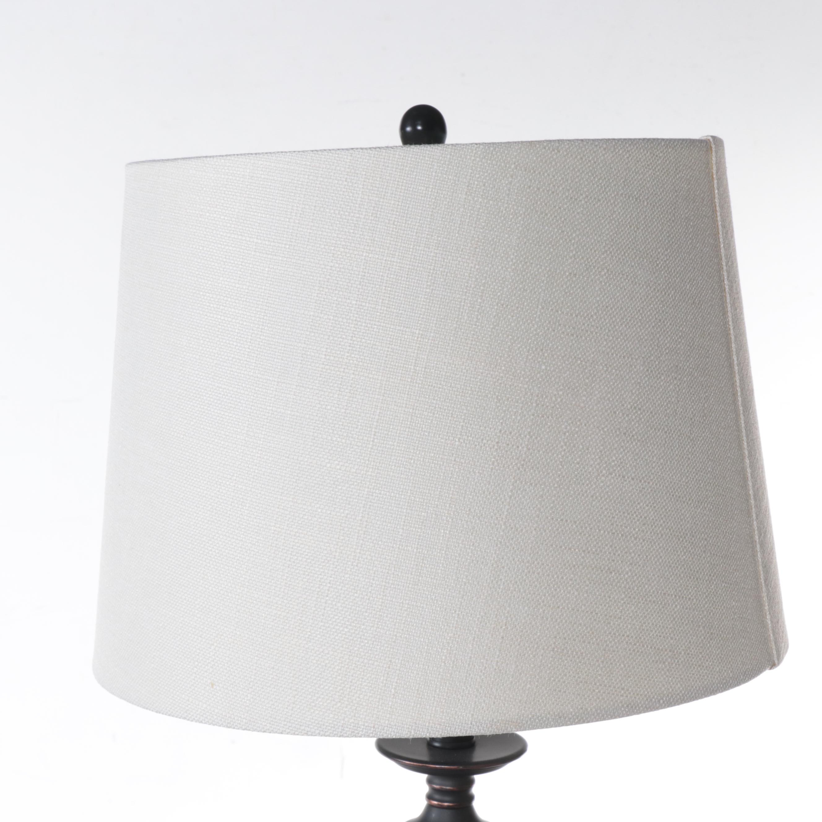 Contemporary Faux Bois Spindle Floor Lamp