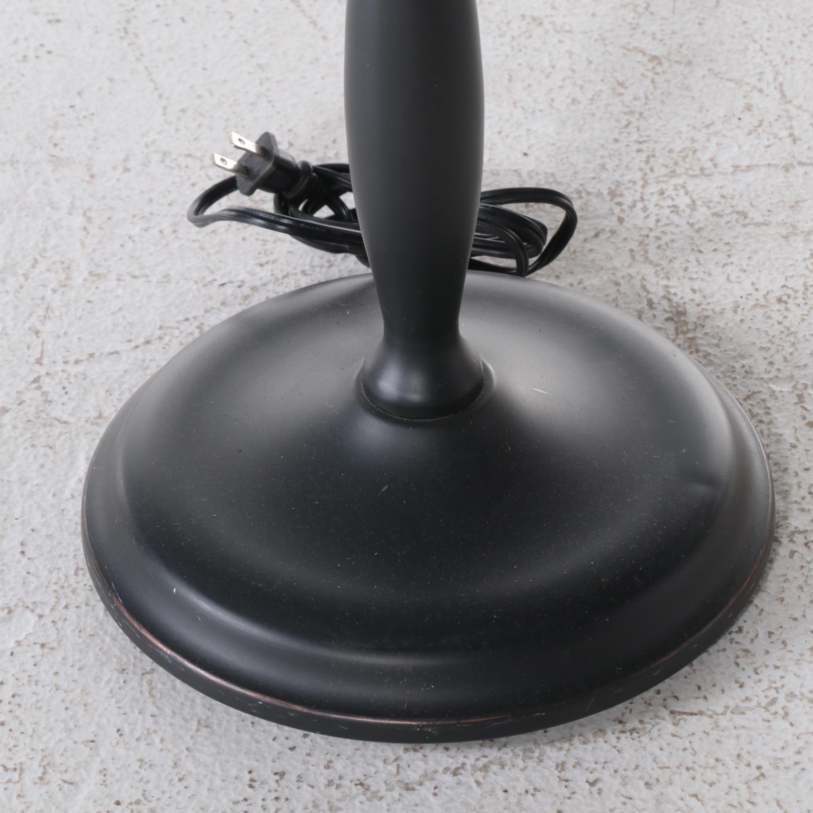 Contemporary Faux Bois Spindle Floor Lamp