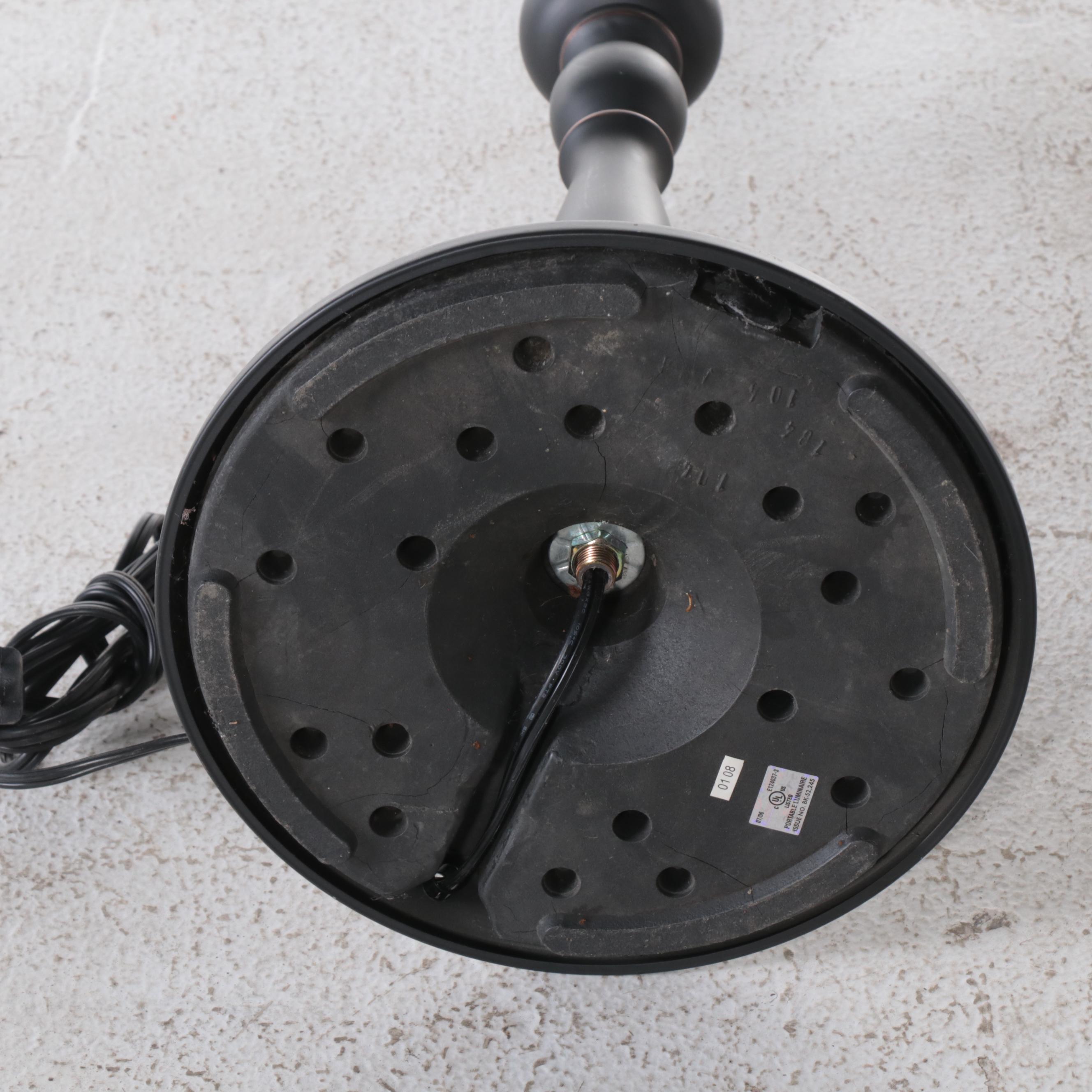 Contemporary Faux Bois Spindle Floor Lamp