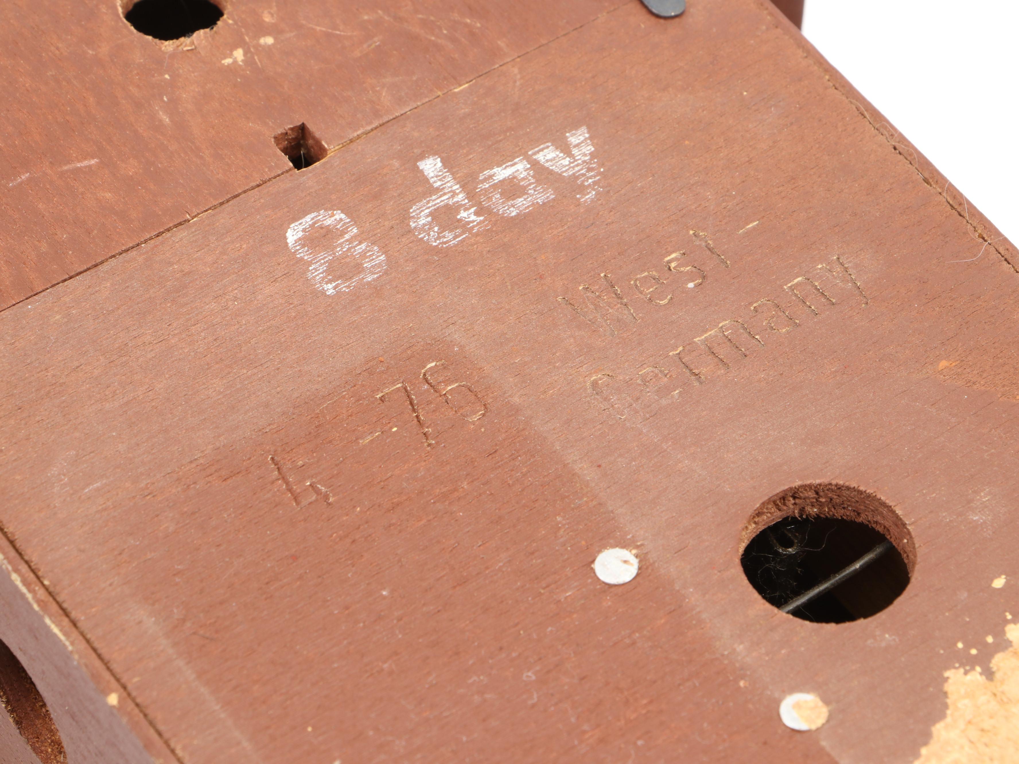 German Black Forest Style Carved Wood Cuckoo Clock, Mid to Late 20th Century