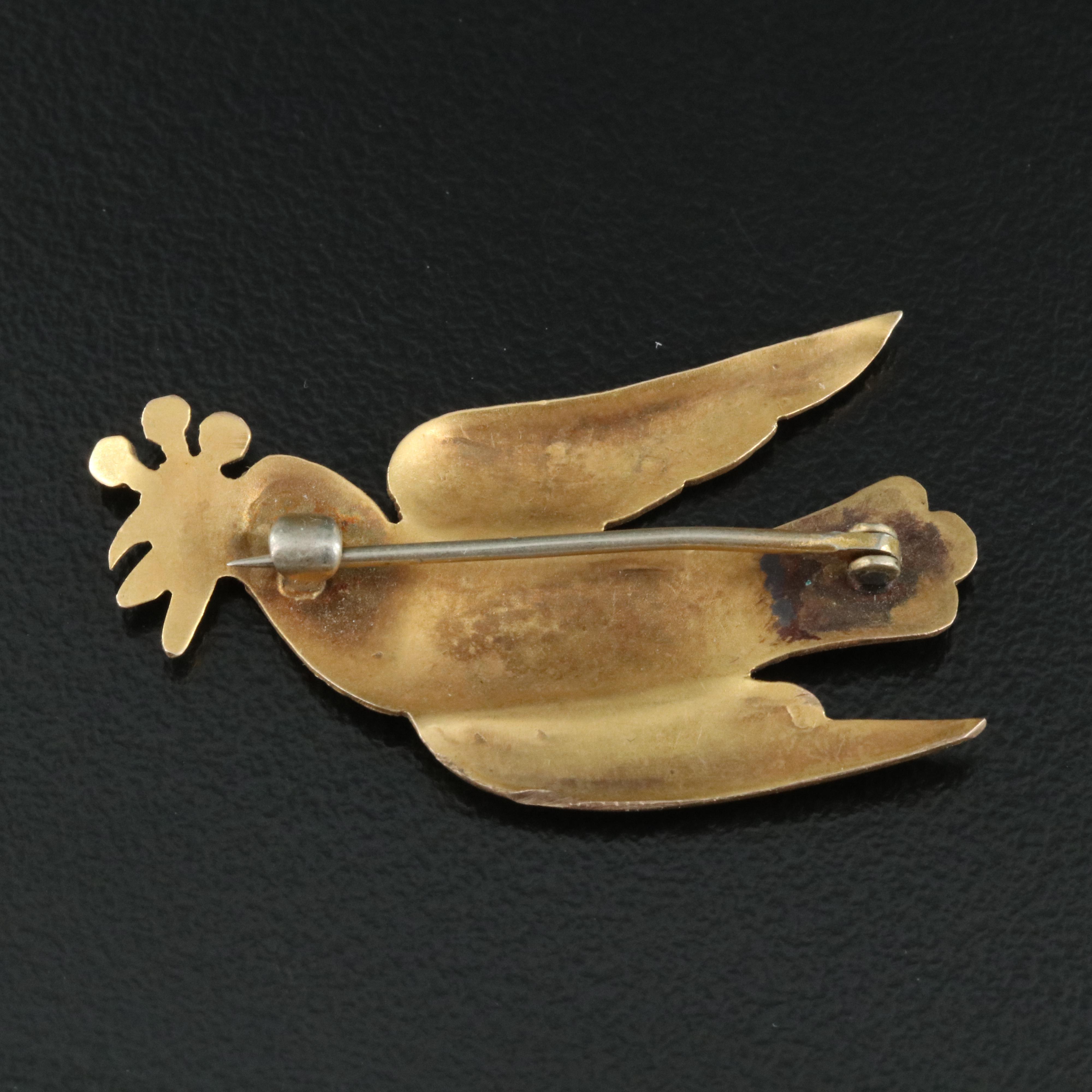 10K Bird Brooch