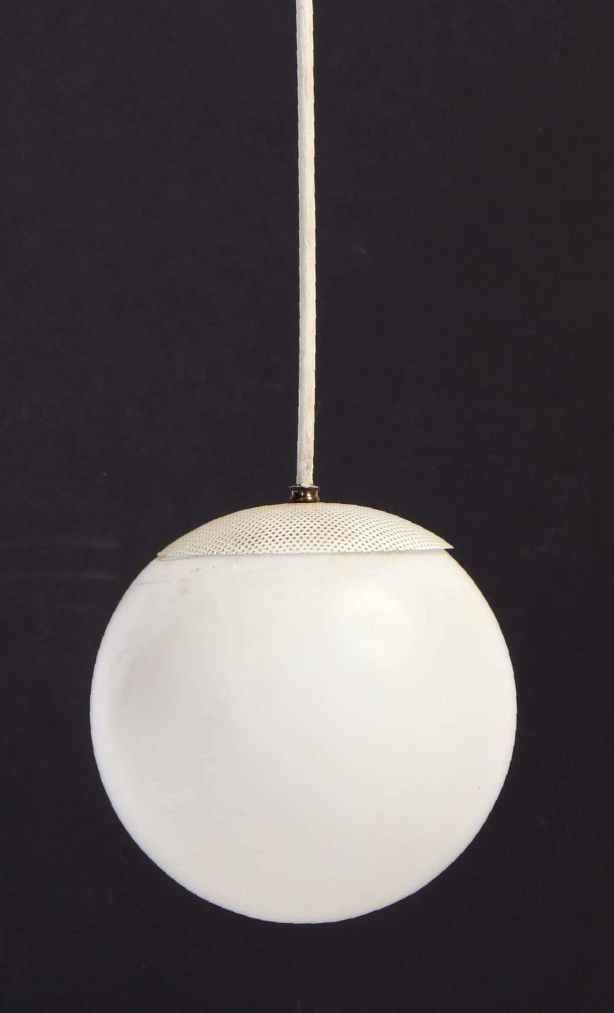 Matte Frosted Glass Globe Pendants, Pair