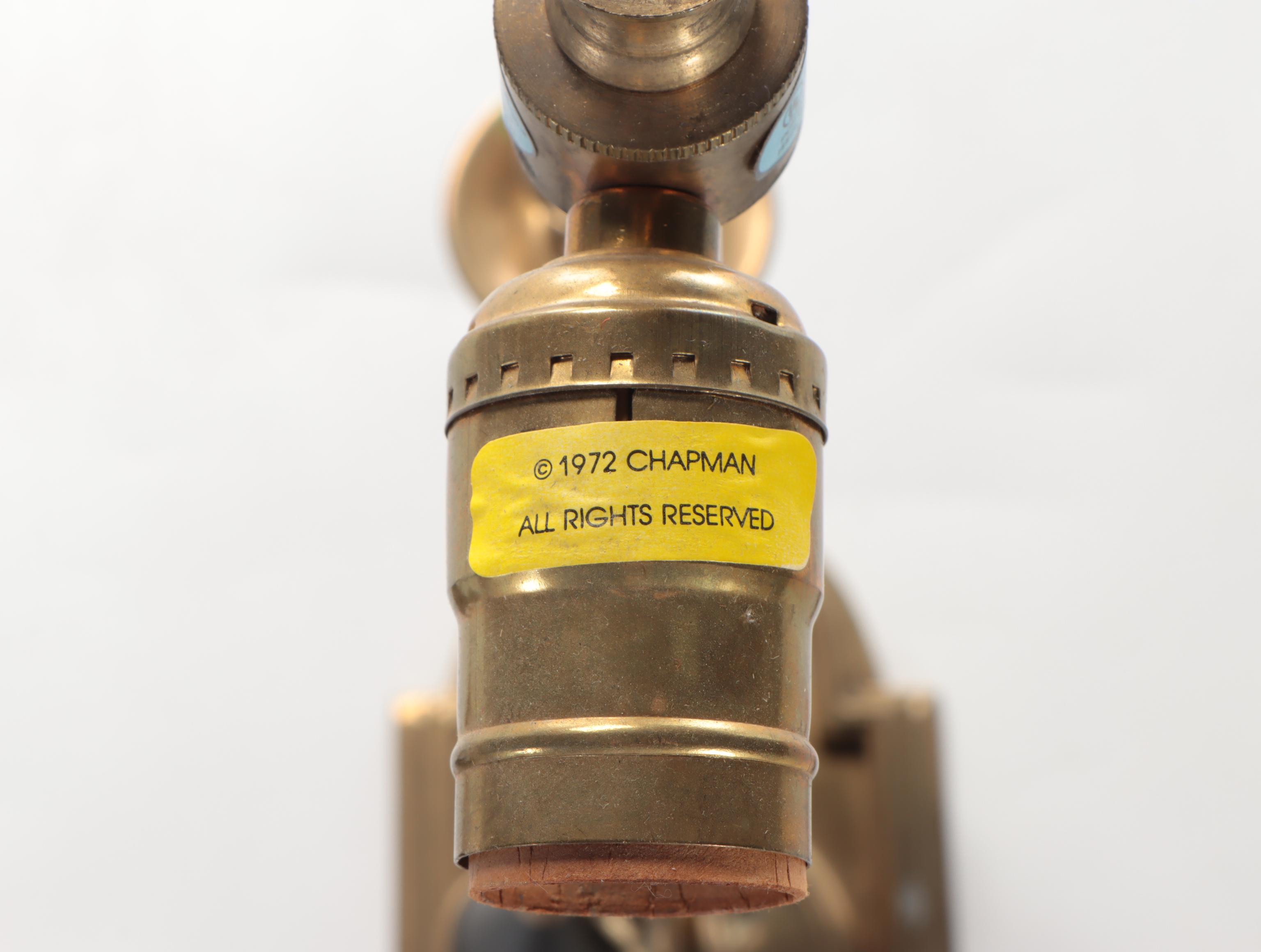 Chapman Neoclassical French Bouillotte Table Lamp With Black Metal Shade, 1972