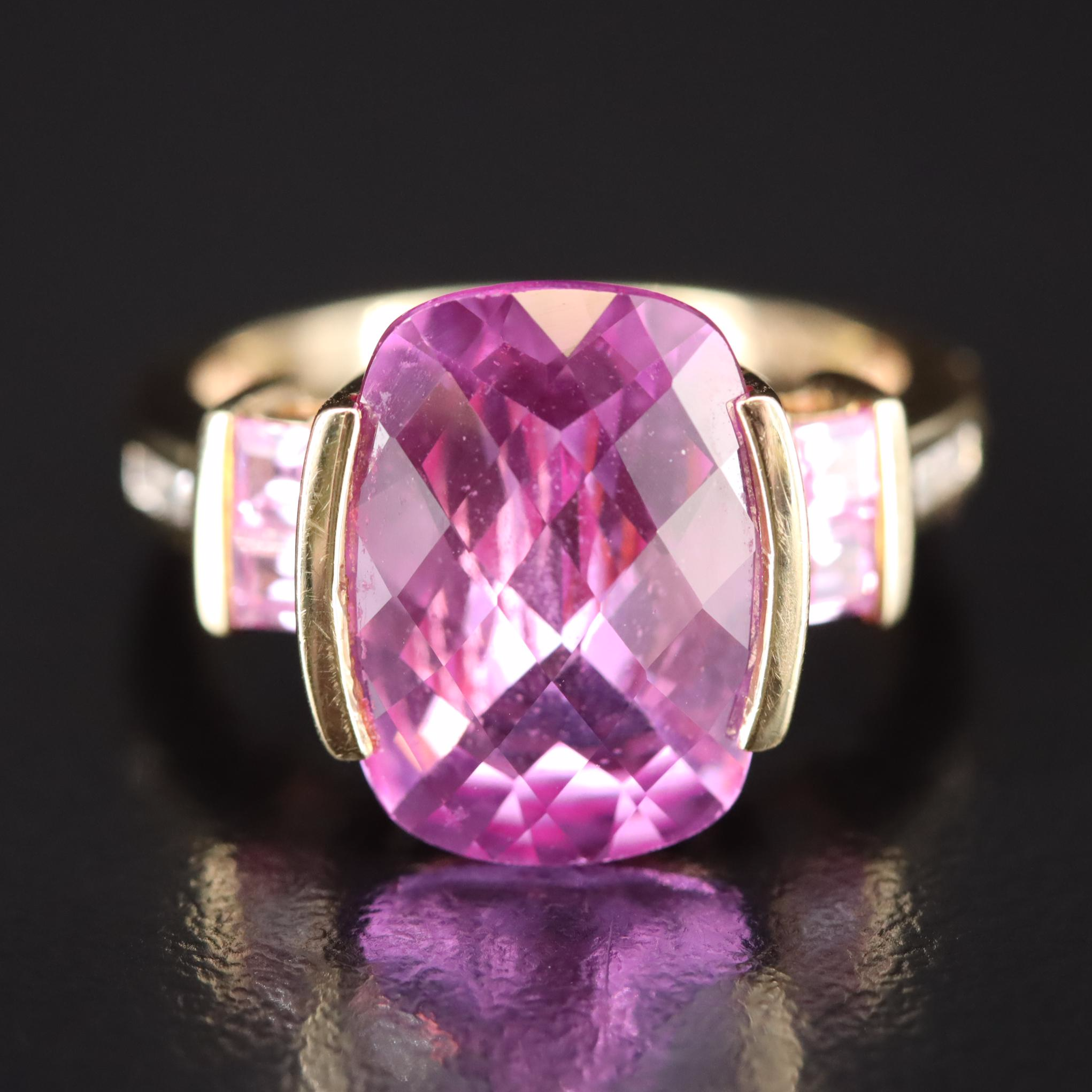 10K Sapphire and Diamond Ring