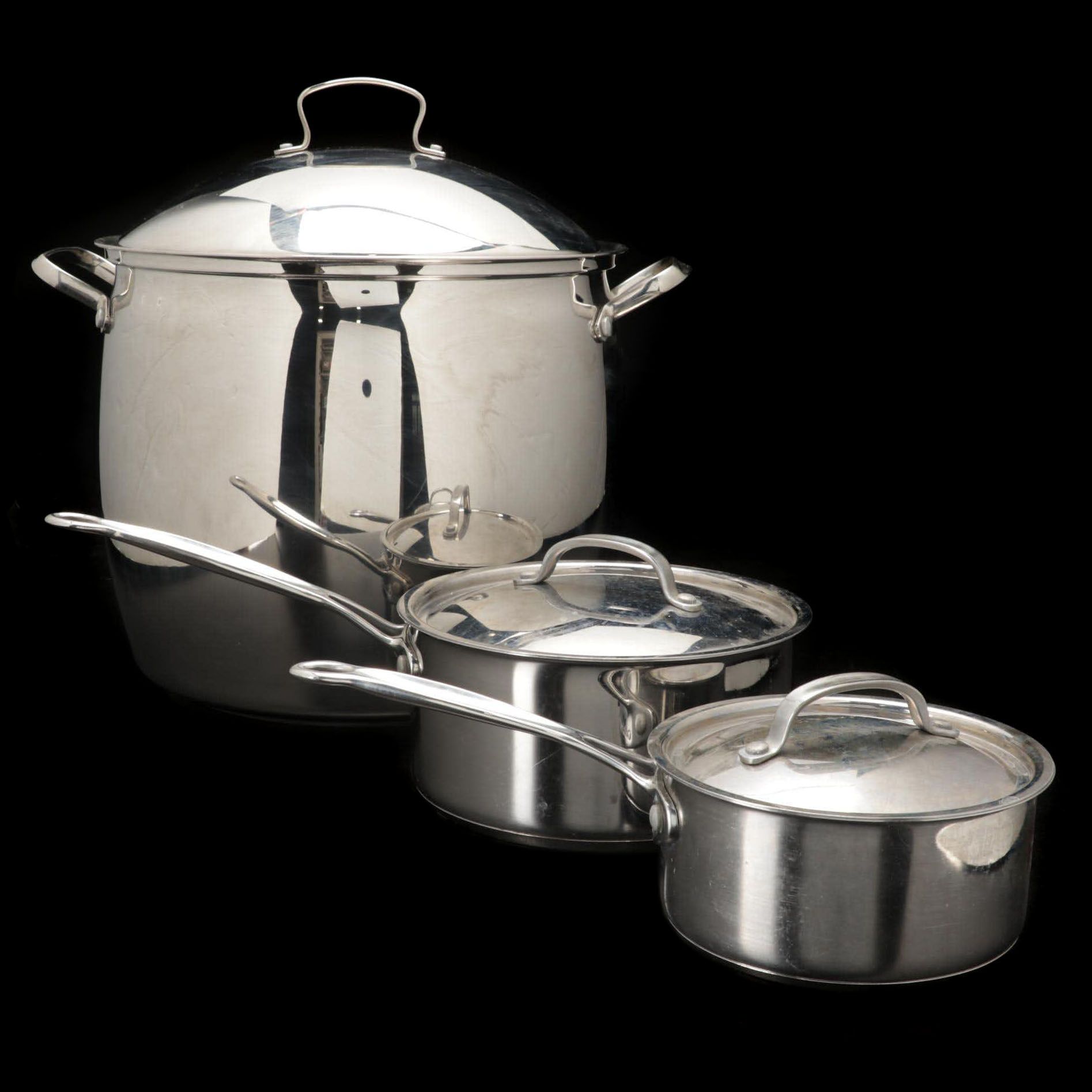 Cuisinart Saucepans and Belgique Copper Bottom Stockpot in Box