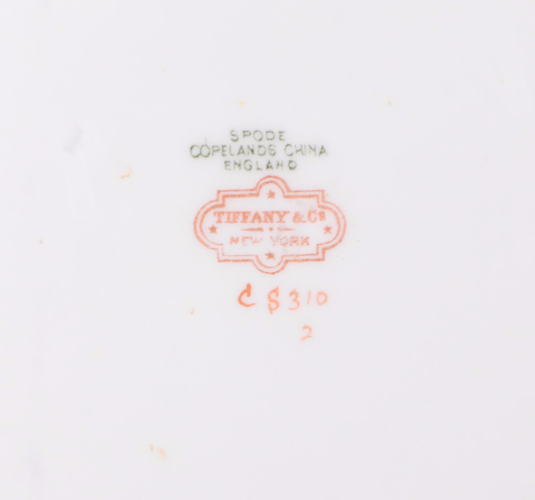 Tiffany & Co. Gilt Navy Blue Soup Cups, Saucers, and Luncheon Plates