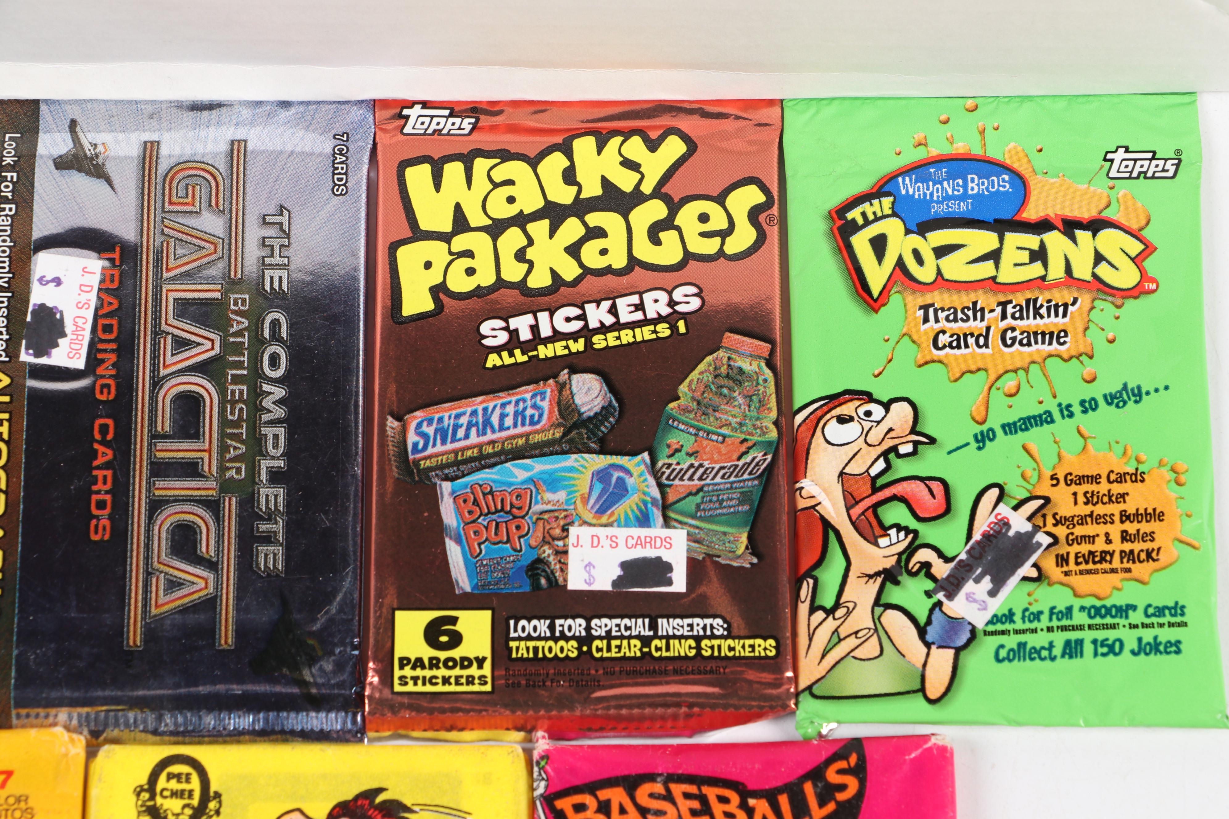 Sealed Trading Card Packs Featuring "The Beatles", "Spider-Man", and More