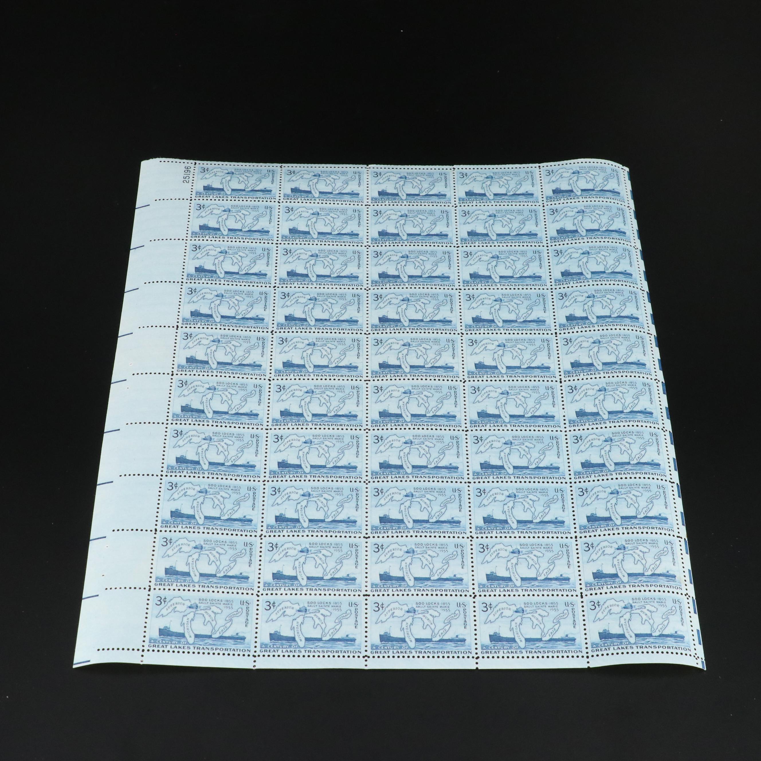 Seventy-Four Mint Condition U.S. 3-Cent Postage Stamp Sheets