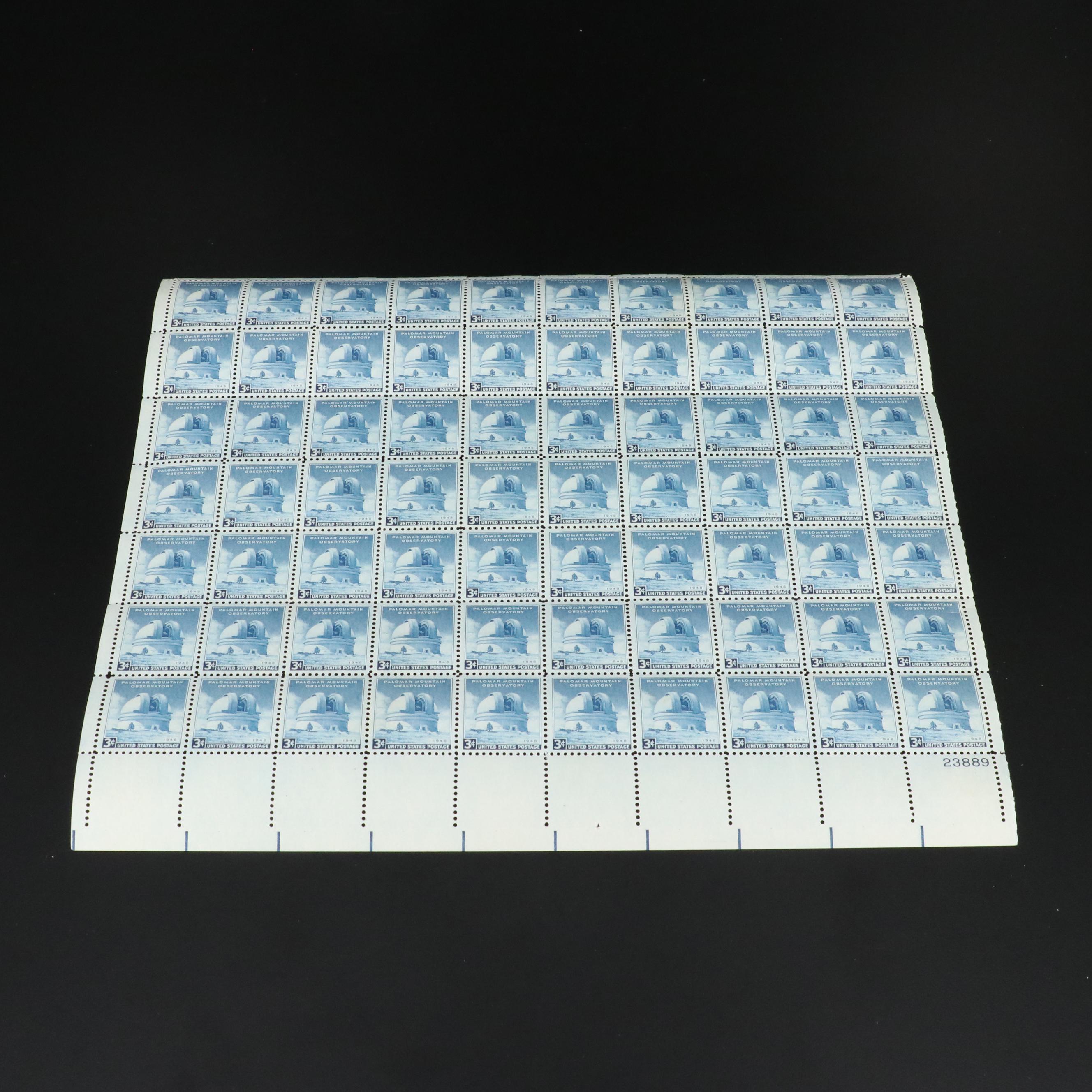 Seventy-Four Mint Condition U.S. 3-Cent Postage Stamp Sheets