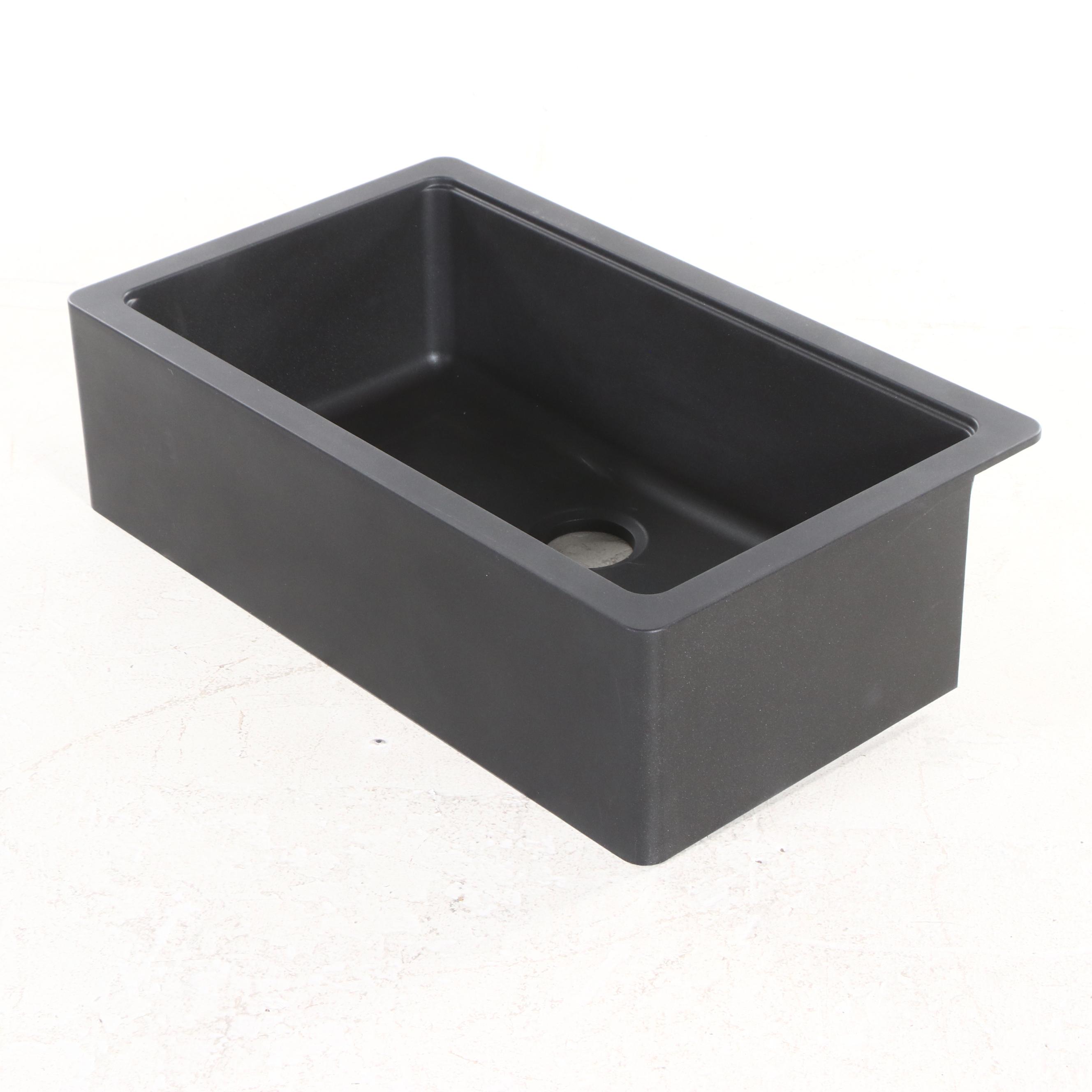 Signature Hardware Apron Front Black Granite Farmhouse Kitchen Sink