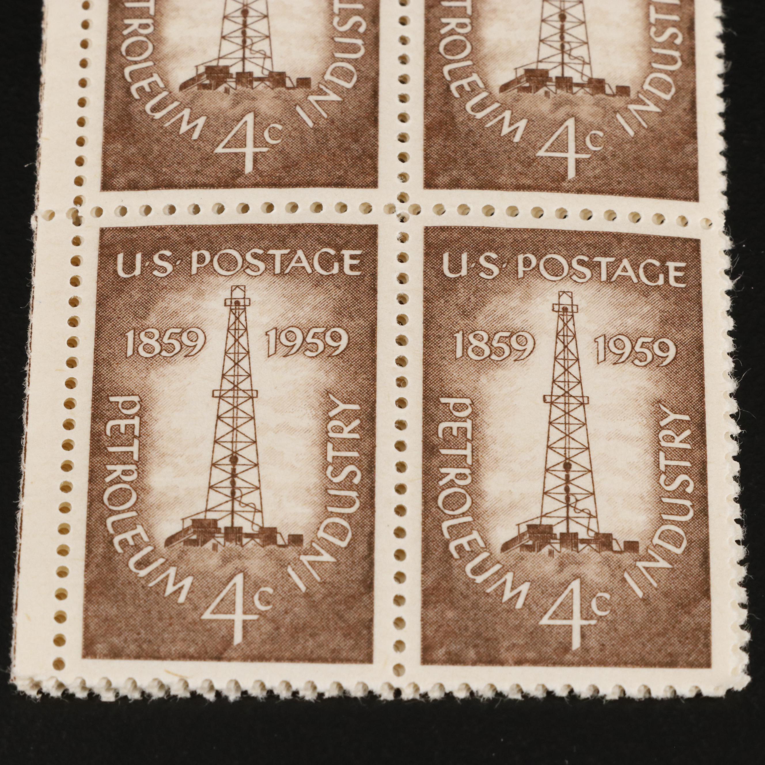 Hundreds of U.S. Postage Stamp Plate Blocks, 1940s-1950s