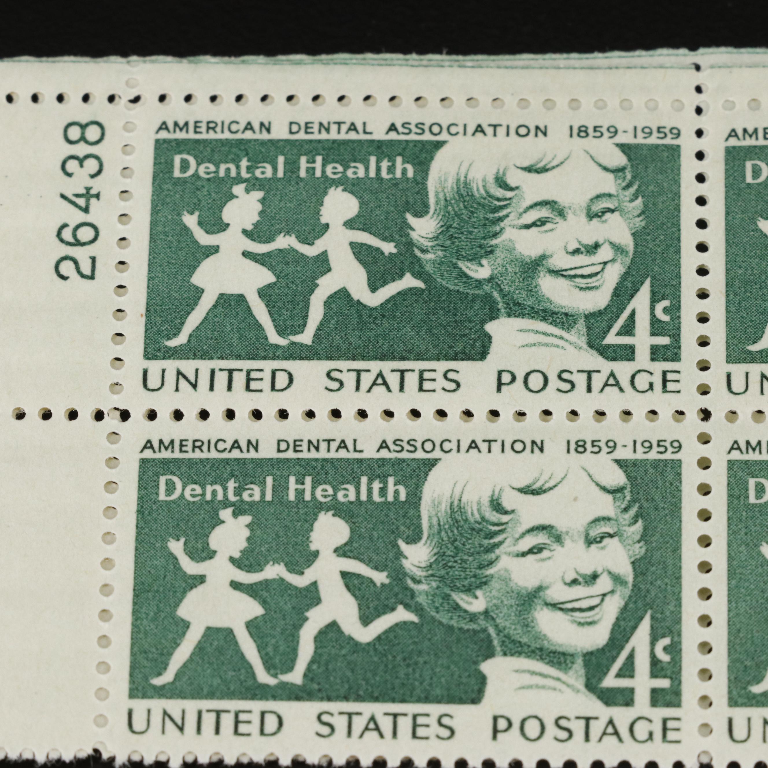Hundreds of U.S. Postage Stamp Plate Blocks, 1940s-1950s