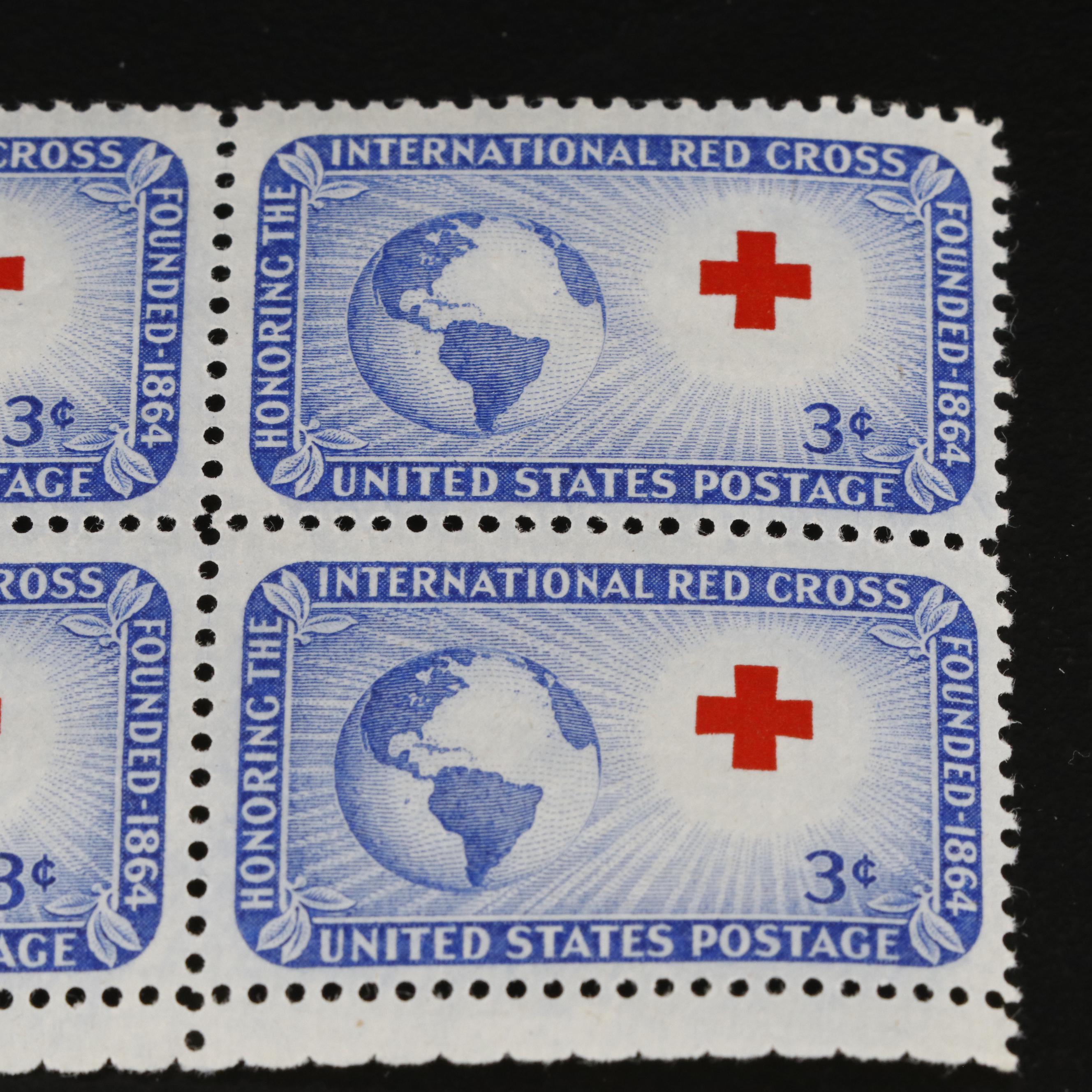 Hundreds of U.S. Postage Stamp Plate Blocks, 1940s-1950s