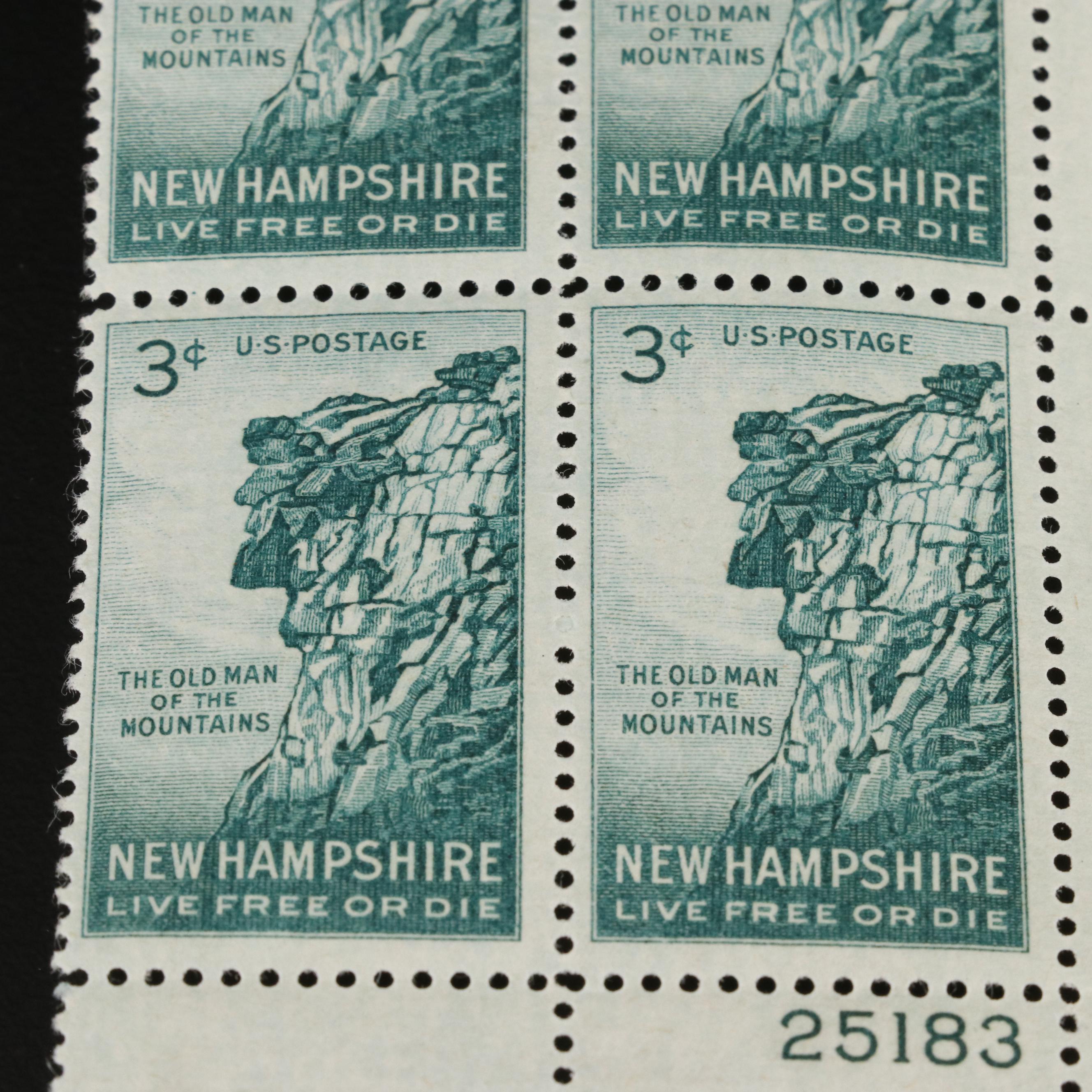 Hundreds of U.S. Postage Stamp Plate Blocks, 1940s-1950s