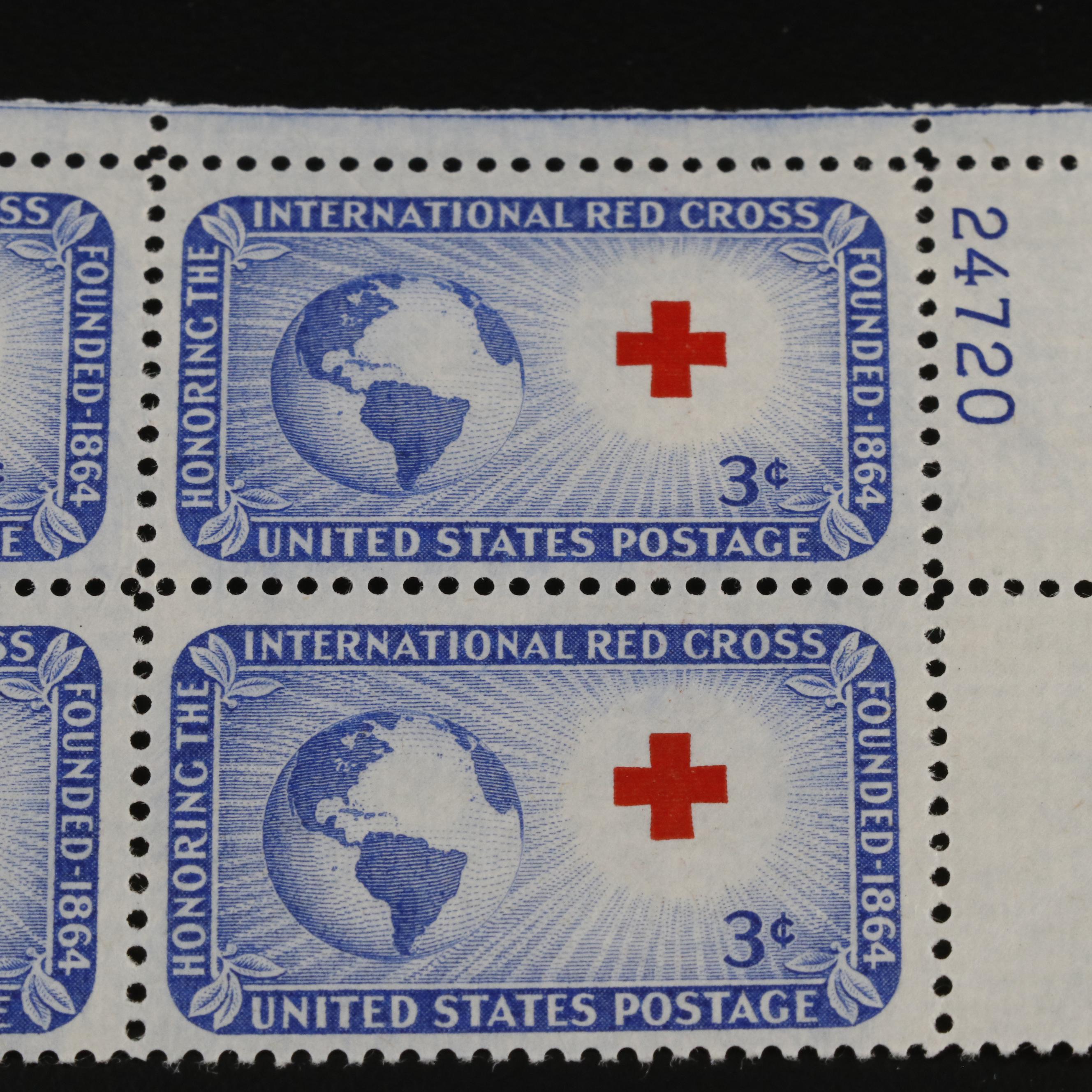 Hundreds of U.S. Postage Stamp Plate Blocks, 1940s-1950s