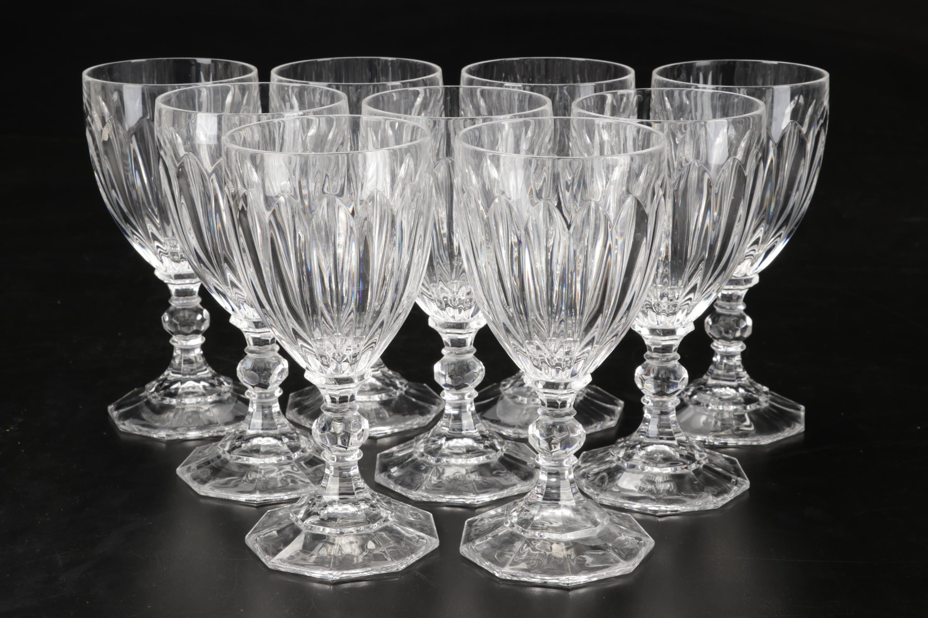 Mikasa "Richelieu" Water Goblets and Villeroy & Boch White Dinnerware