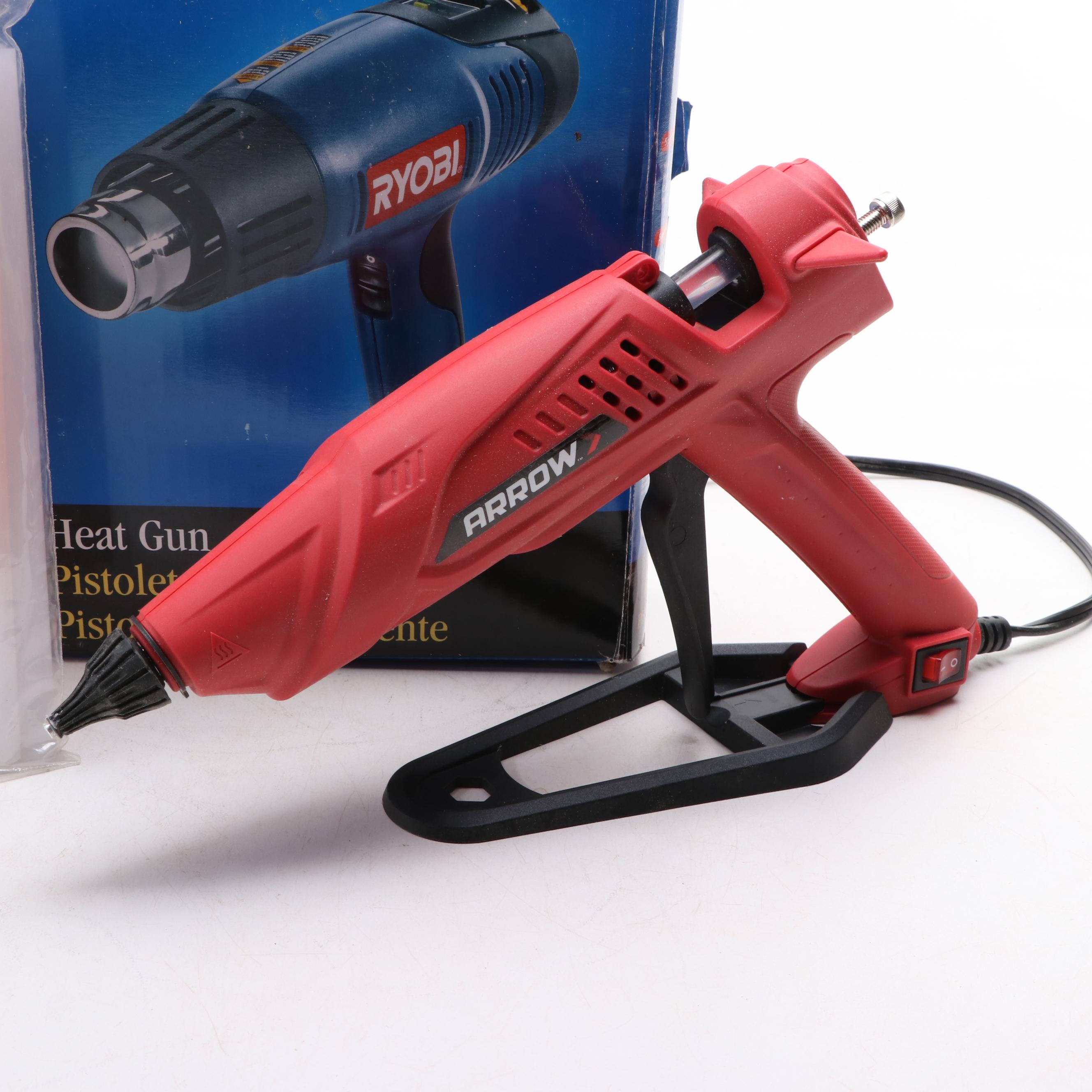 Ryobi Heat Gun and Arrow Hot Glue Gun with Glue Sticks