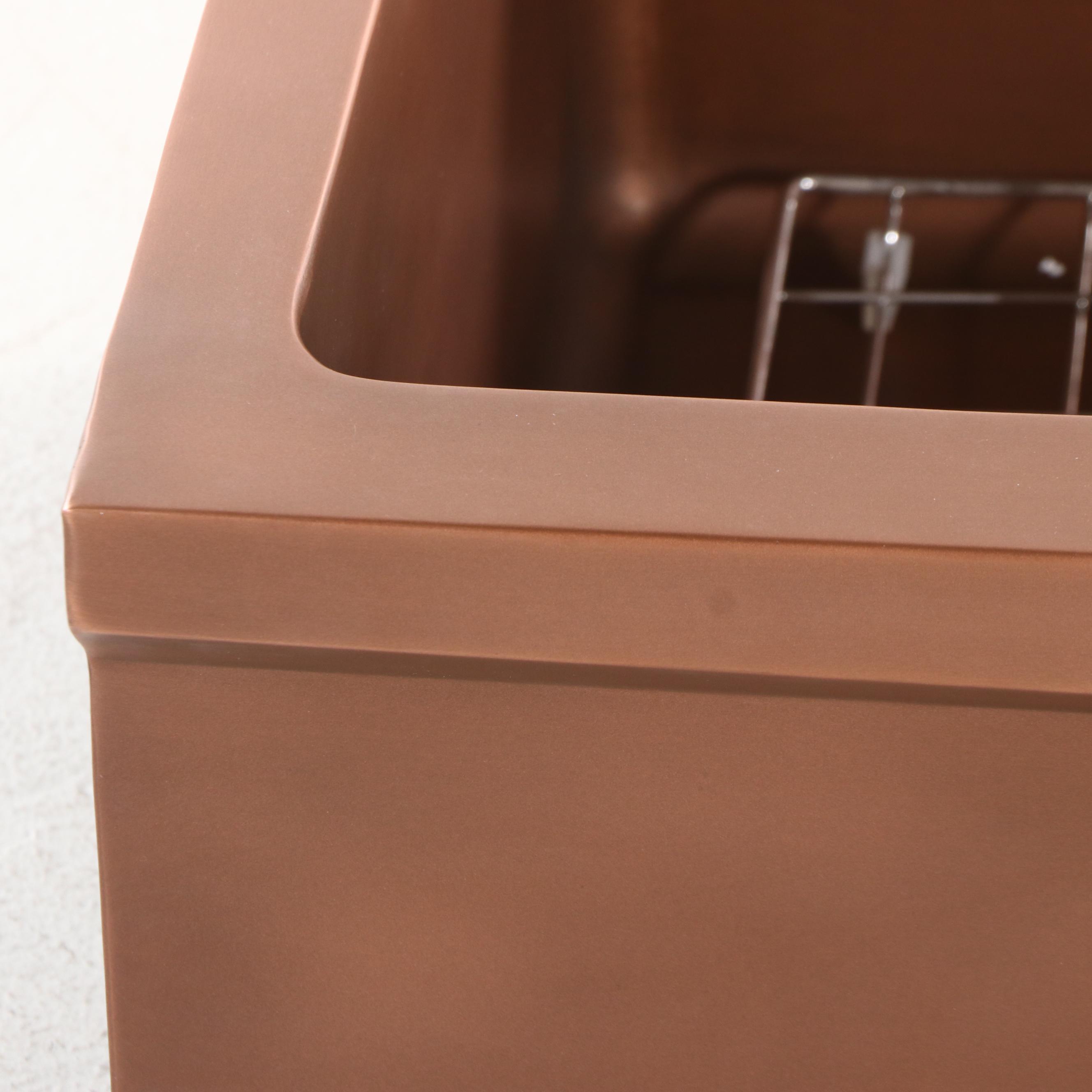 Signature Hardware Bria Copper Farmhouse Sink with Metal Grate