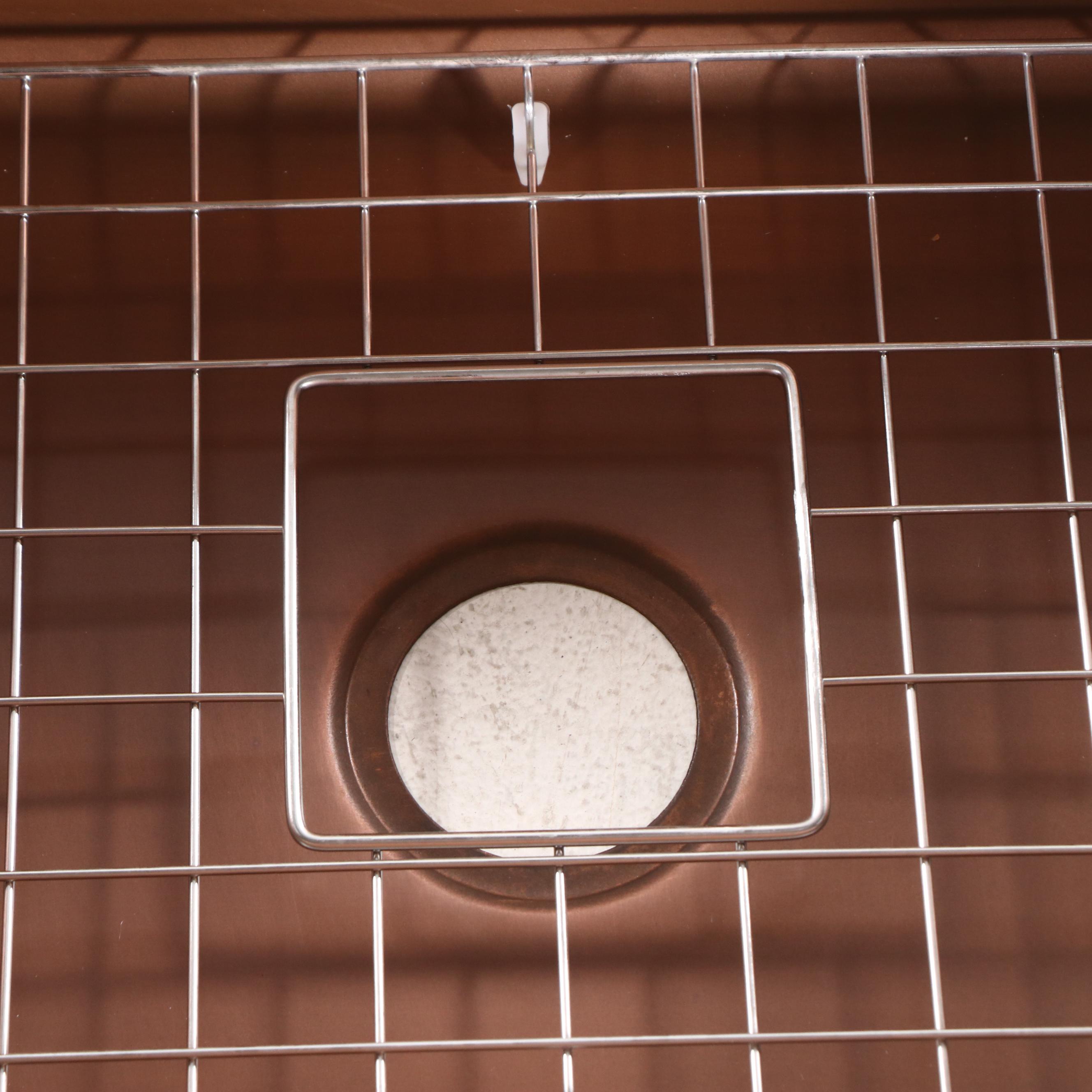Signature Hardware Bria Copper Farmhouse Sink with Metal Grate