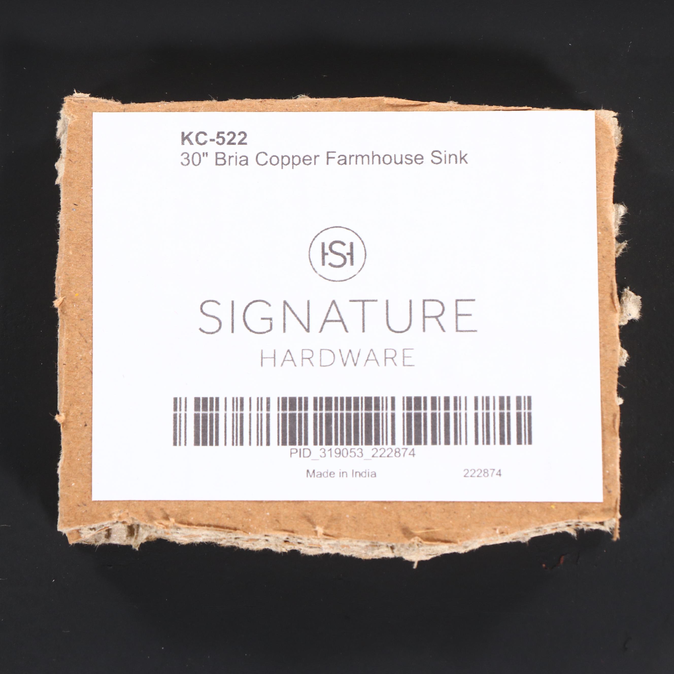 Signature Hardware Bria Copper Farmhouse Sink with Metal Grate