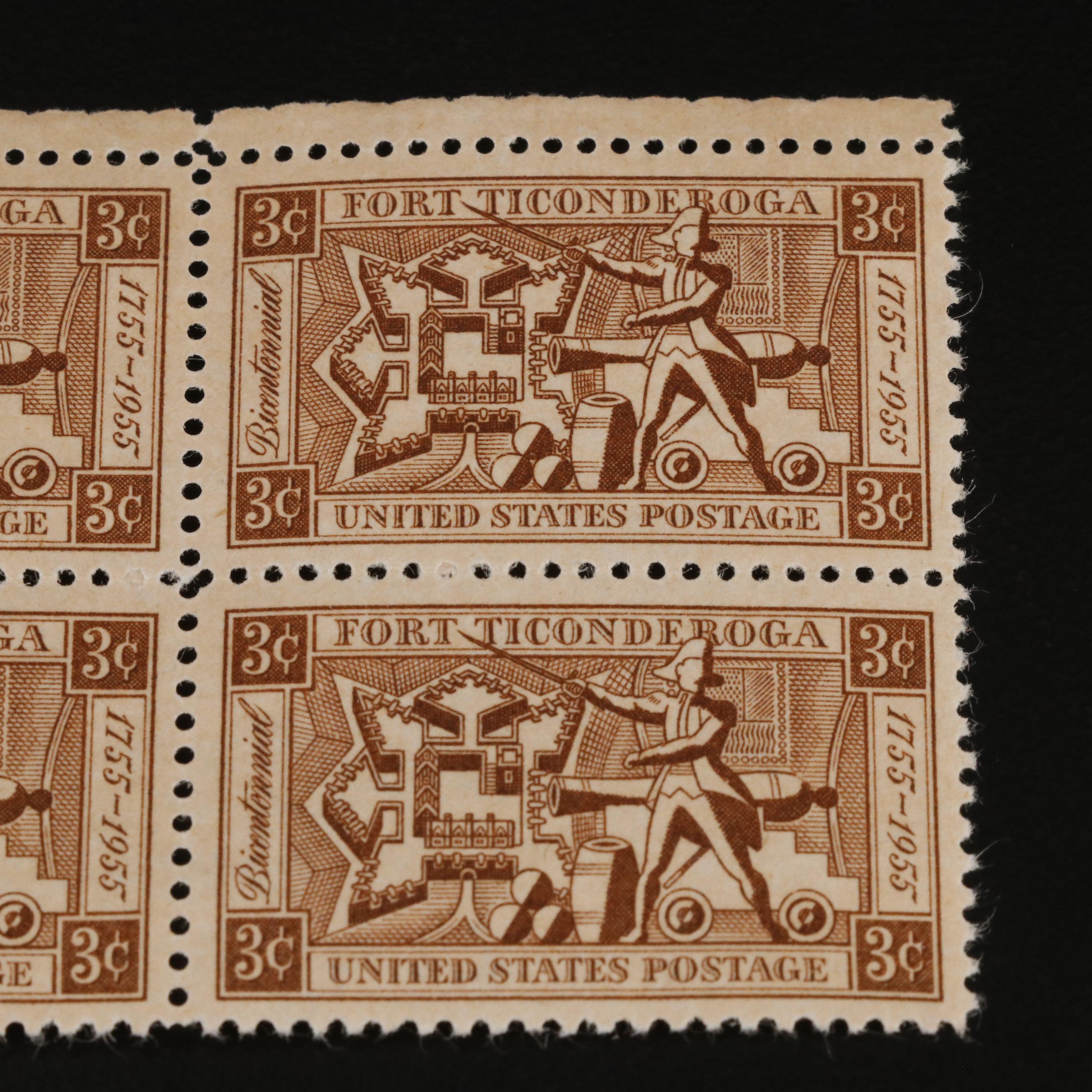 1,225 U.S. Postage Stamp Plate Blocks, 1940s-1950s